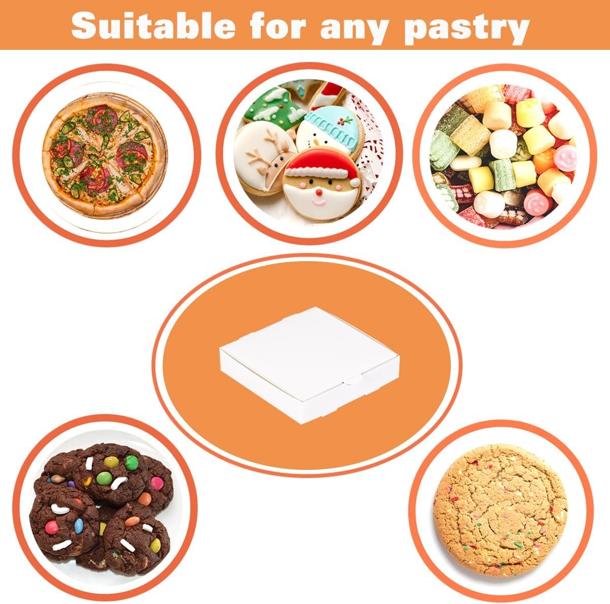 Wholesale Mini Cookie Boxes 5x5x1 Inches 50 Pack Elf Pizza Style for Cookies Party Favors Mini Pies and Crafts Manufacturer