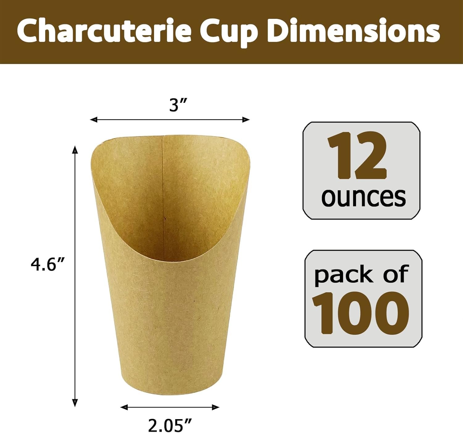 Wholesale 100 Pack 12oz Disposable Paper French Fry Cups Charcuterie Holders for All Occasions Manufacturer
