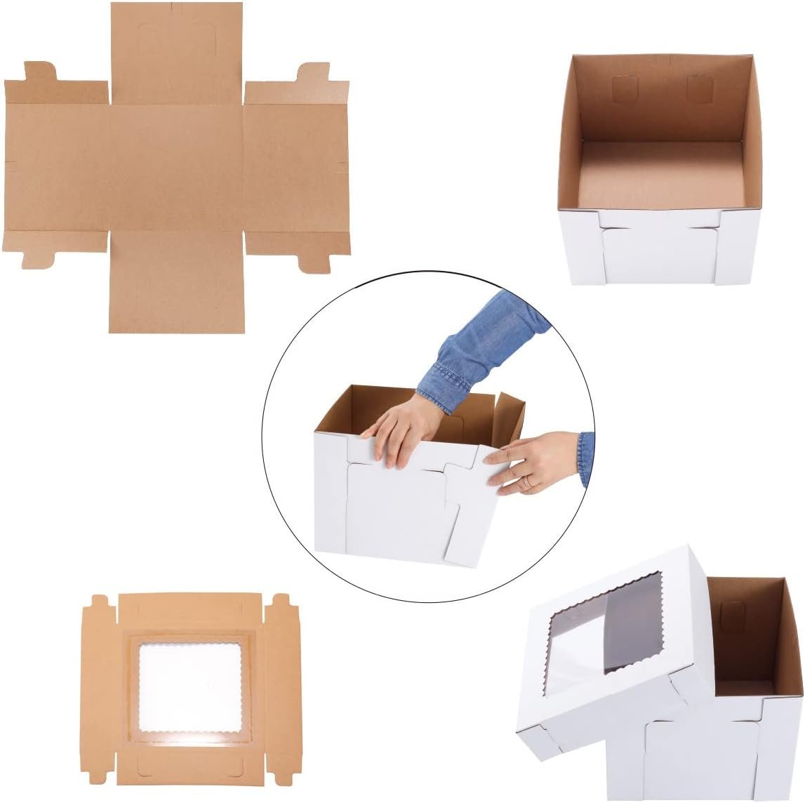 Wholesale Tall Cake Boxes 14x14x12 Inch for Tier Wedding Layer Cakes Sturdy Bakery Boxes with Window 2 Pack Disposable Containers Manufacturer Wholesale Tall Cake Boxes 14x14x12 Inch for Tier Wedding Layer Cakes Sturdy Bakery Boxes with Window 2 Pack Disposable Containers Manufacturer
