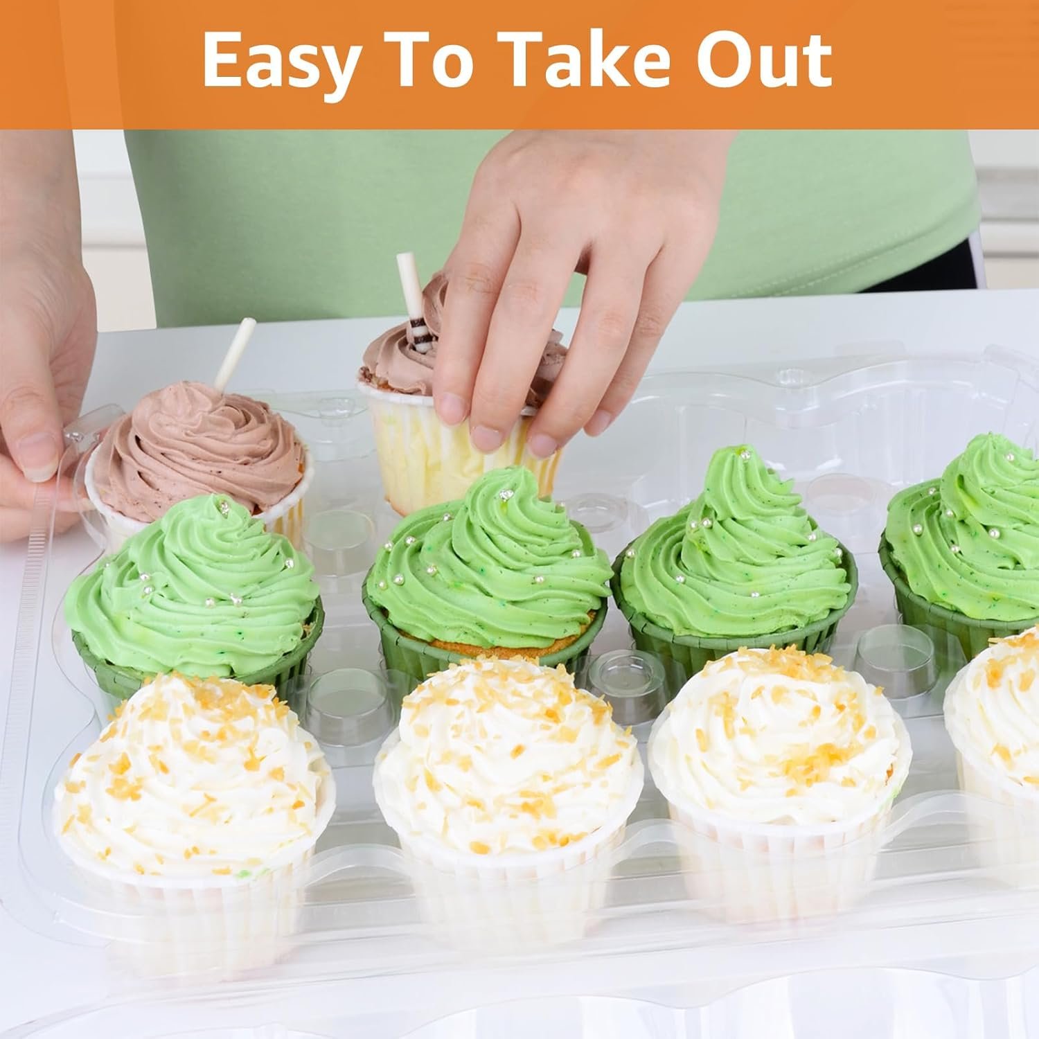 Wholesale 48 Pack 12-Compartment Mini Cupcake Containers Clear Plastic Holders with Detachable Lid High Dome for Cupcakes Muffins BPA-free Manufacturer