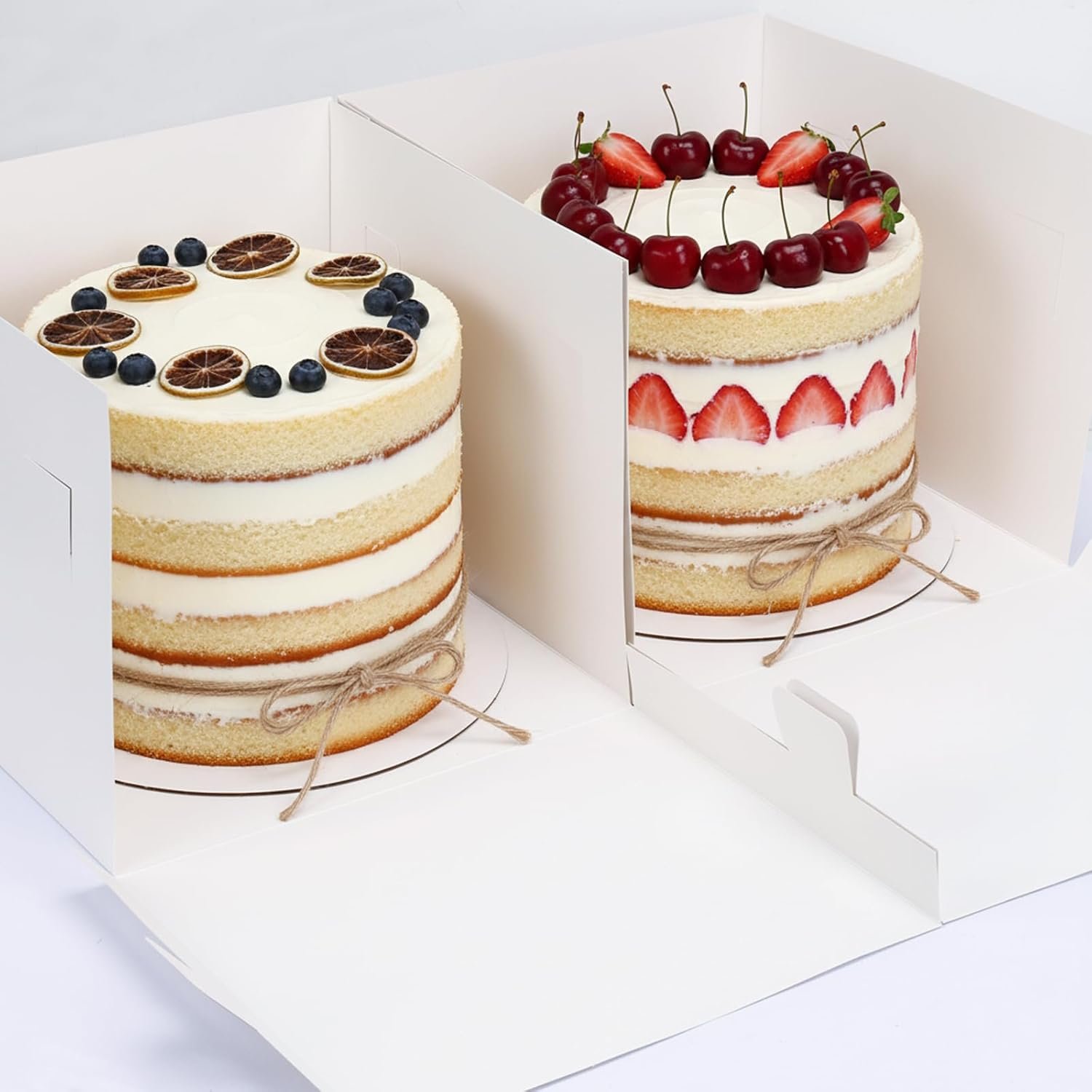 Wholesale 3 Pack 12x12x10 Inch White Cake Boxes with Boards Disposable Bakery Containers for Cake Cupcake Cookie Pie Pastry Manufacturer