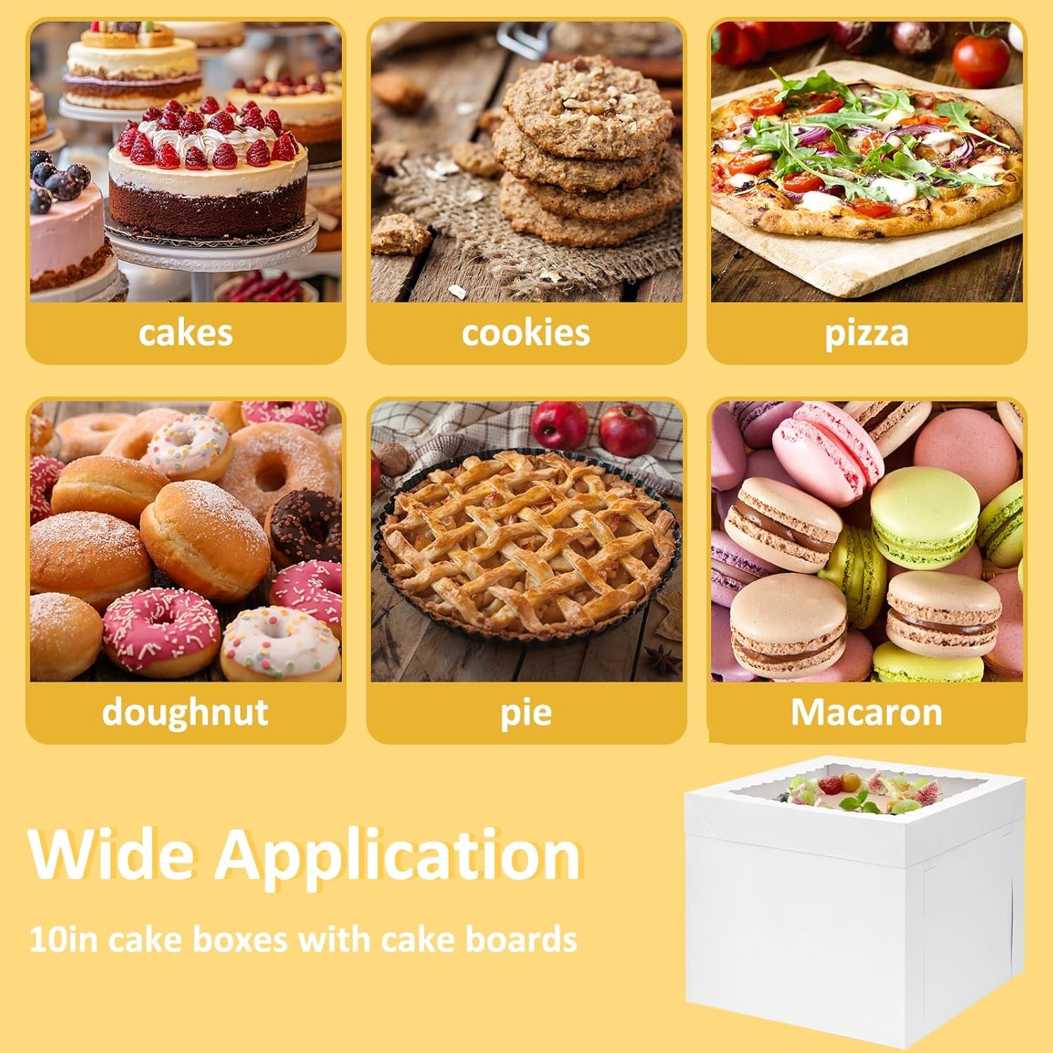 Wholesale 3 Pack 12x12x10 Inch White Cake Boxes with Boards Disposable Bakery Containers for Cake Cupcake Cookie Pie Pastry Manufacturer