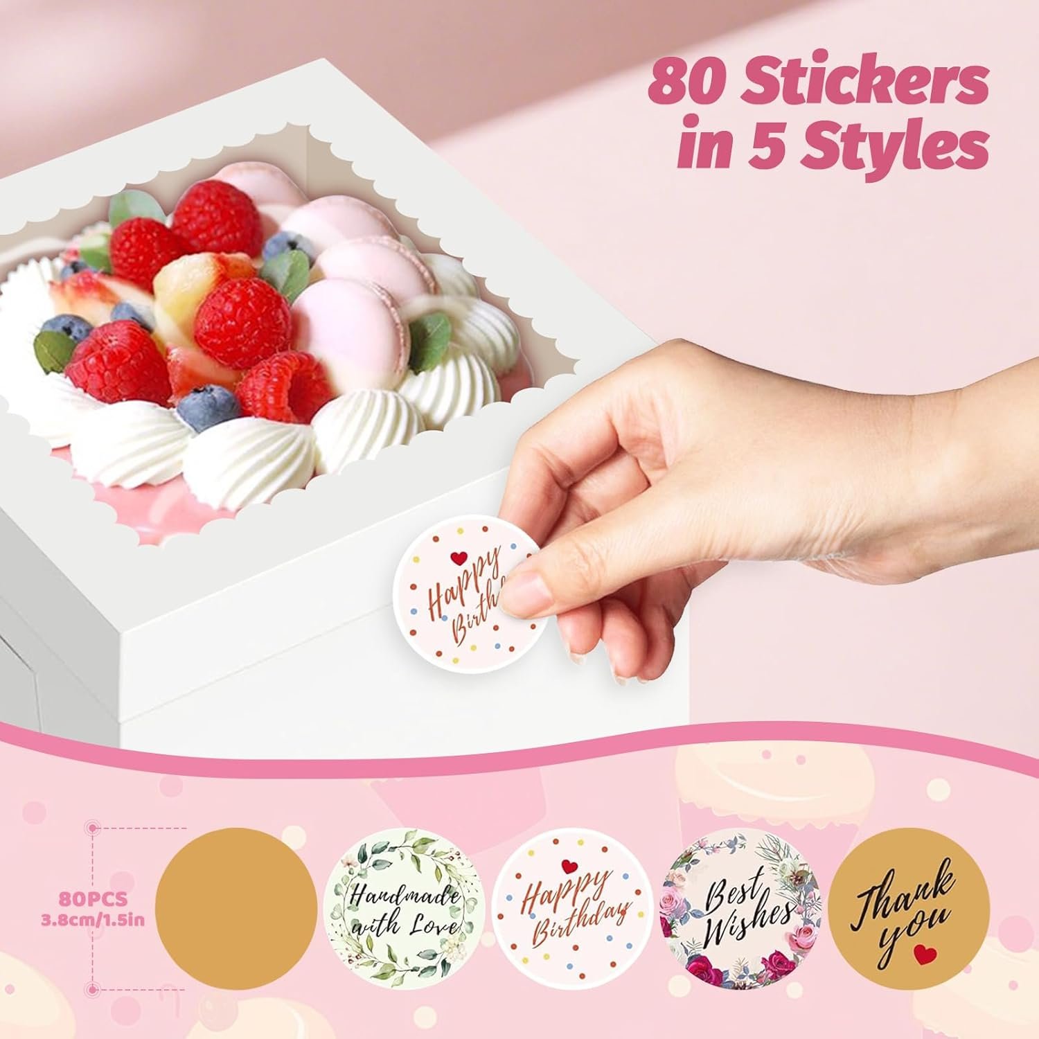 Wholesale 15pcs 10x10x8 Inch Tall White Cake Boxes with Window and Stickers for Bakery Cookies Macarons Donuts Pies Wedding Birthday Parties Manufacturer
