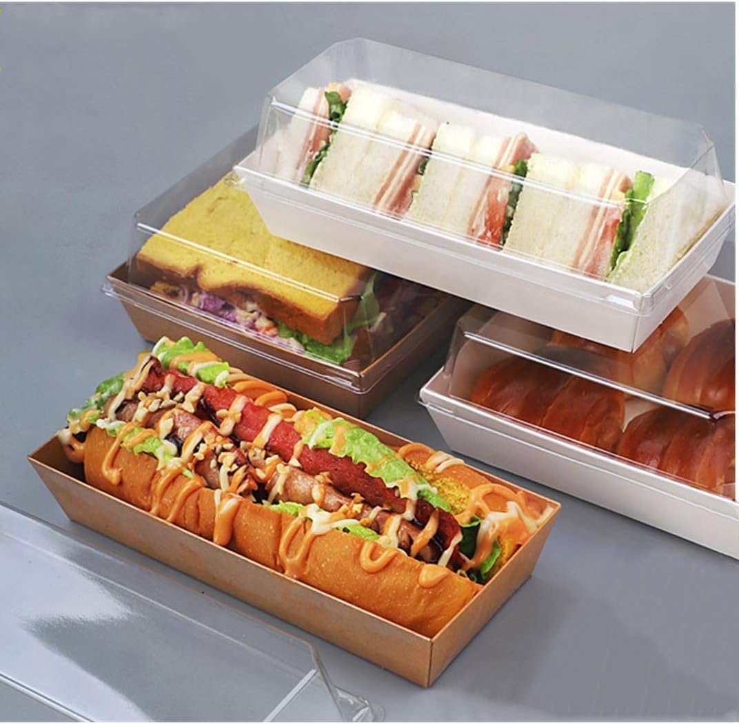 Wholesale 50 Pack 7.5'' Paper Charcuterie Boxes with Clear Lids Brown Disposable Food Containers Bakery Boxes for Sandwiches Cake Rolls Hot Cocoa Bombs Strawberries Cookies Manufacturer
