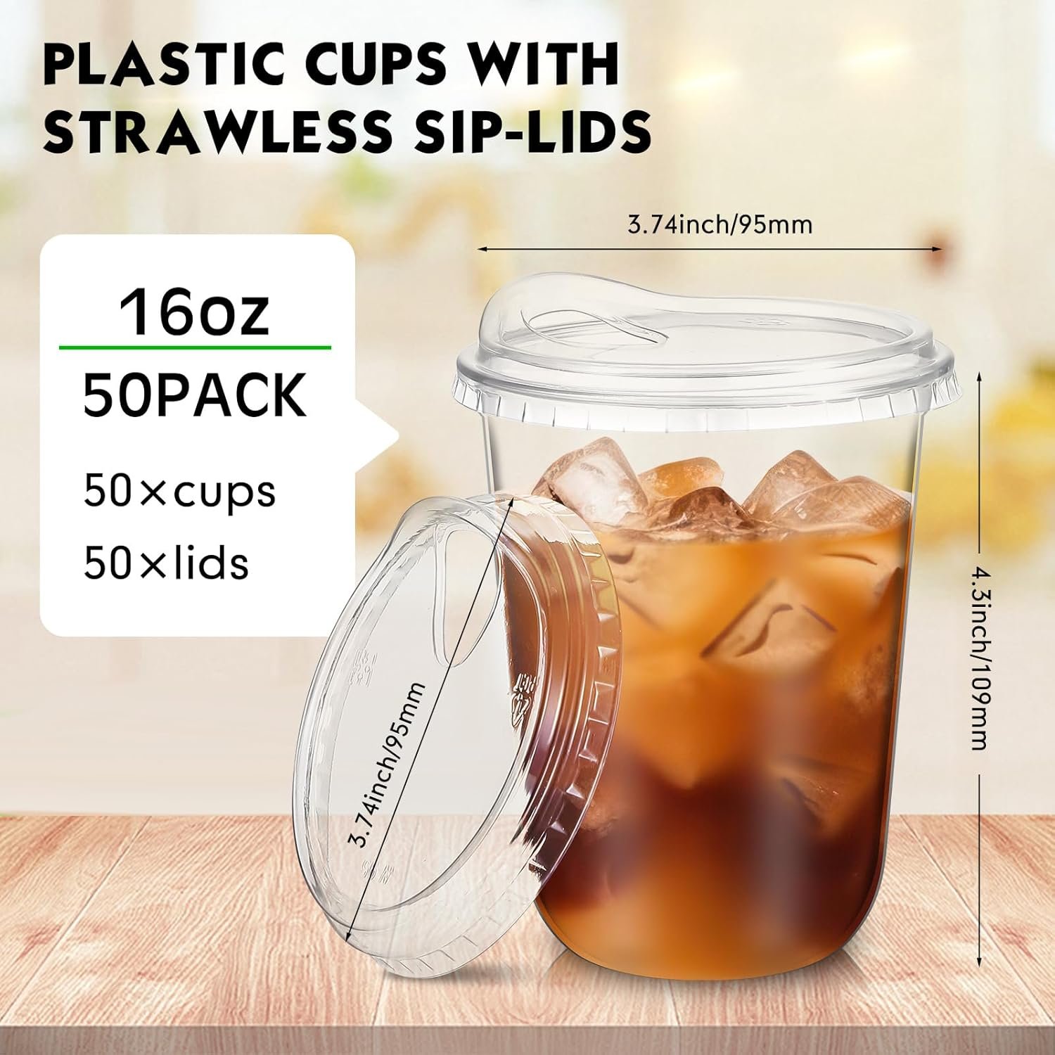 Wholesale Clear Plastic Disposable Cups with Strawless Sip Lids Round Bottom Togo Cups for Coffee Smoothies Cold Beverages Coffee Shops Party Catering (16 oz 50 Pcs) Manufacturer Wholesale Clear Plastic Disposable Cups with Strawless Sip Lids Round Bottom Togo Cups for Coffee Smoothies Cold Beverages Coffee Shops Party Catering (16 oz 50 Pcs) Manufacturer