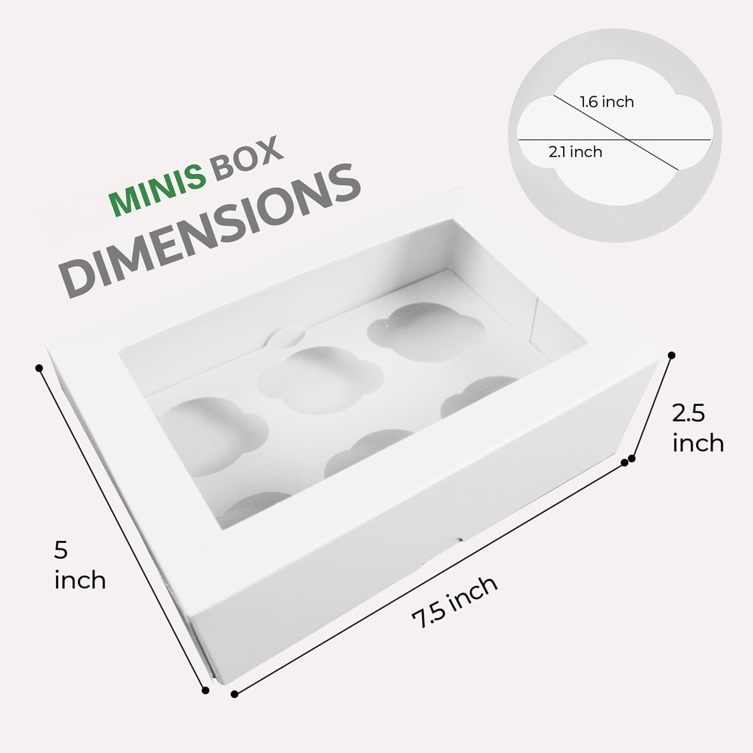 Wholesale 12-Pack White Mini Cupcake Favor Boxes with Windows and Inserts Designed to Hold 6 Mini Cupcakes Muffins or Pastries Manufacturer