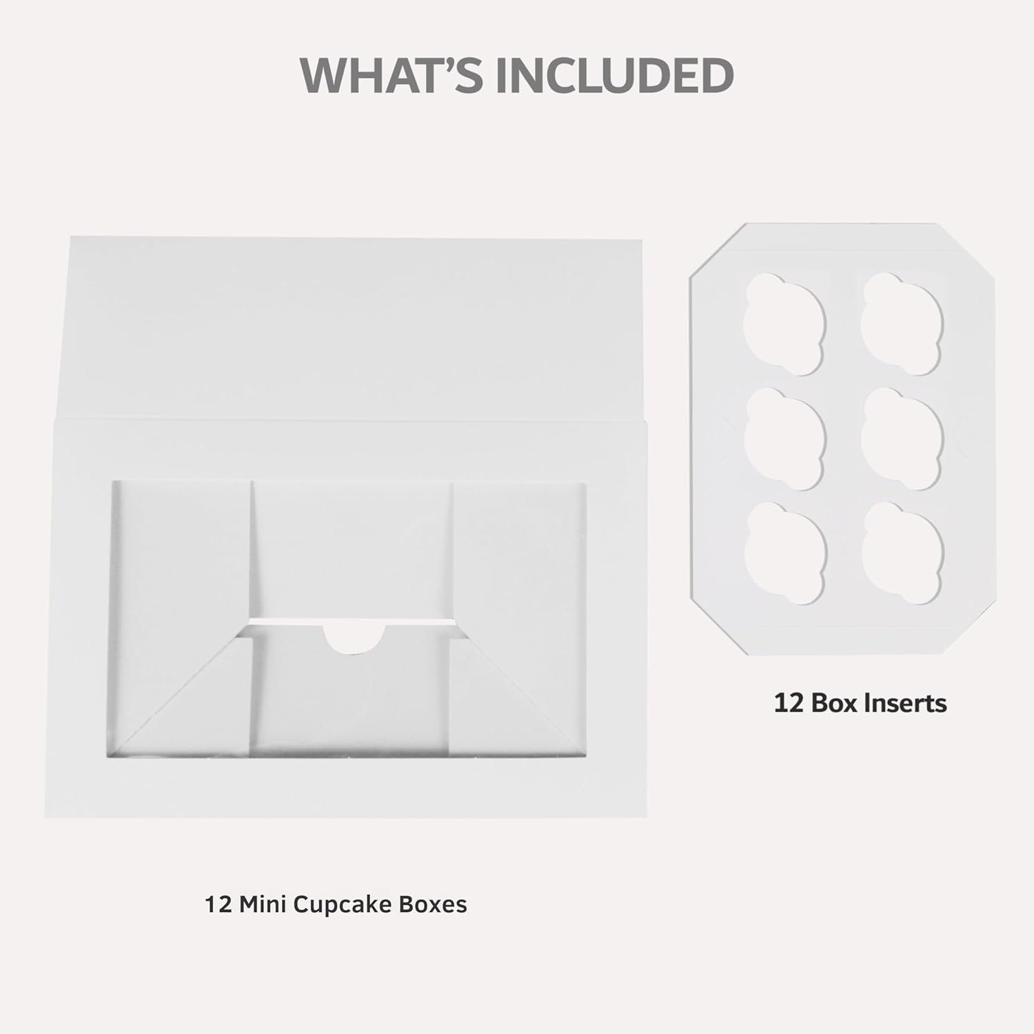 Wholesale 12-Pack White Mini Cupcake Favor Boxes with Windows and Inserts Designed to Hold 6 Mini Cupcakes Muffins or Pastries Manufacturer