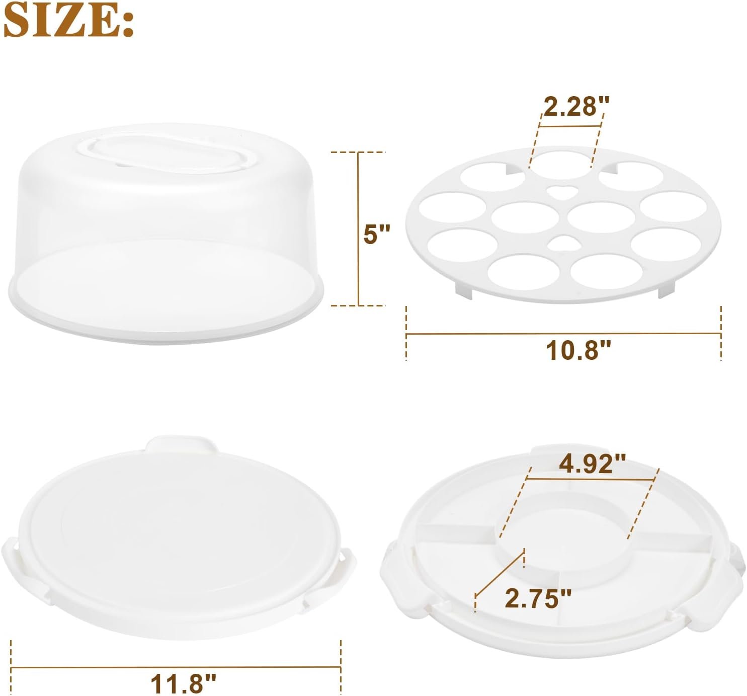 Wholesale BPA-Free Cake Carrier with Lid Handle and Two Sided Base for 10 Inch Cakes Cupcakes Pies Nuts Fruit Transport Manufacturer