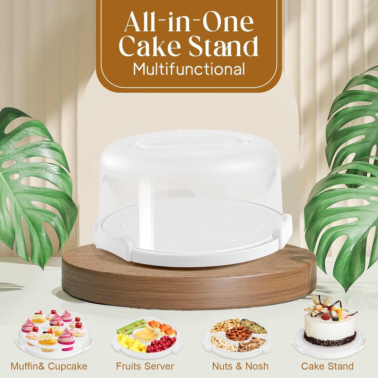 Wholesale BPA-Free Cake Carrier with Lid Handle and Two Sided Base for 10 Inch Cakes Cupcakes Pies Nuts Fruit Transport Manufacturer