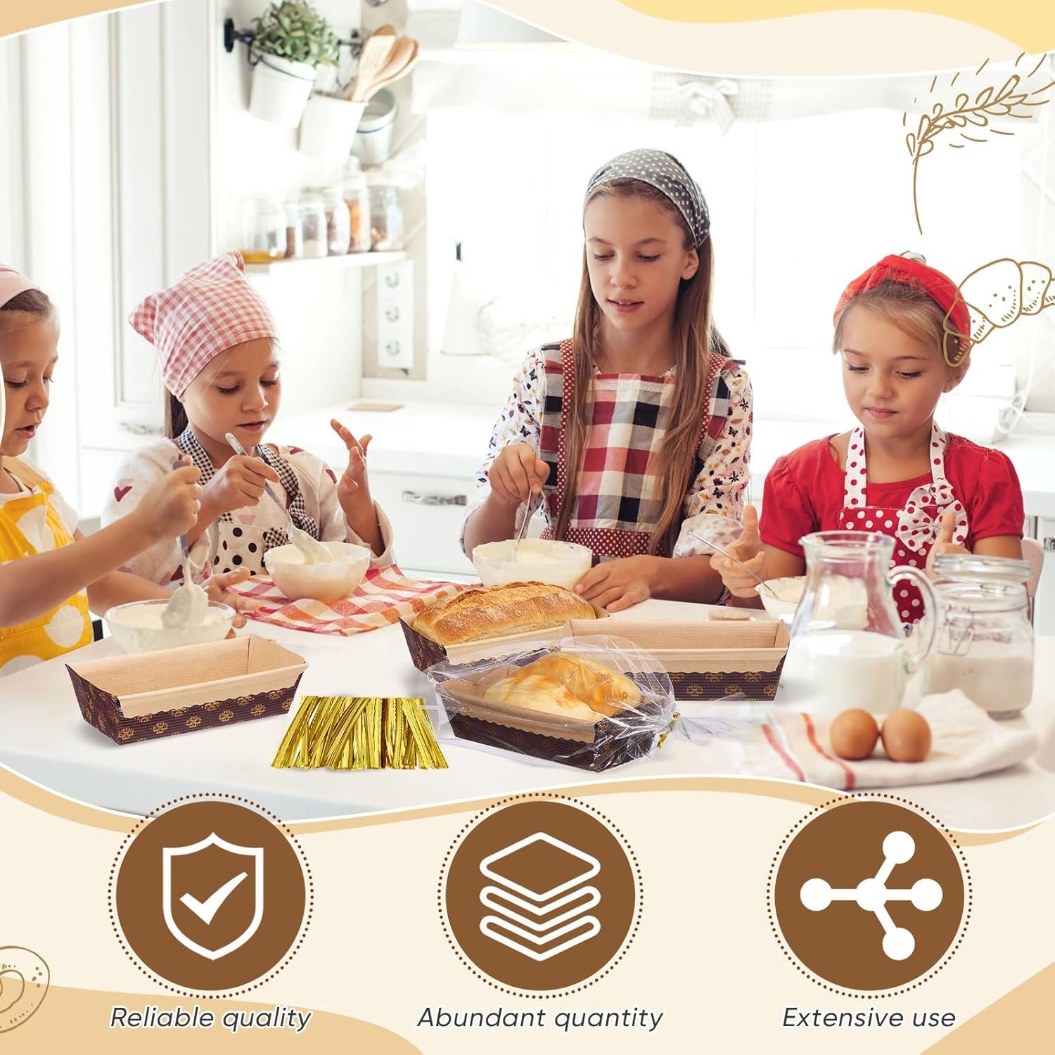 Wholesale 100 Pcs Mini Disposable Paper Loaf Pans with Clear Plastic Bread Bags for Bakery Baked Goods (5.9 x 2.5 x 1.9 Inch) Manufacturer