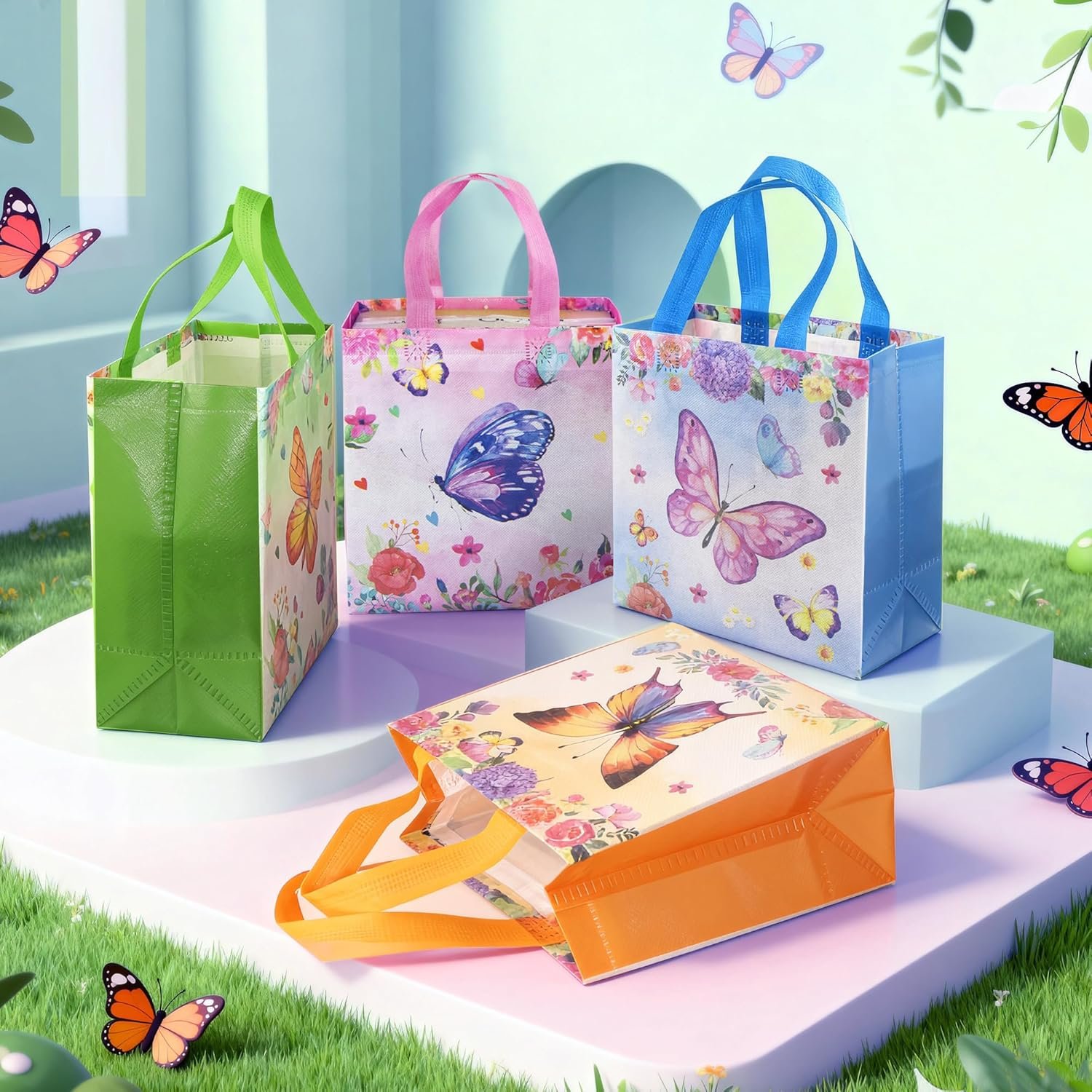 Wholesale 24 Pcs Non-Woven Butterfly Party Favor Bags with Handles for Celebrations Birthday Parties Baby Showers Manufacturer