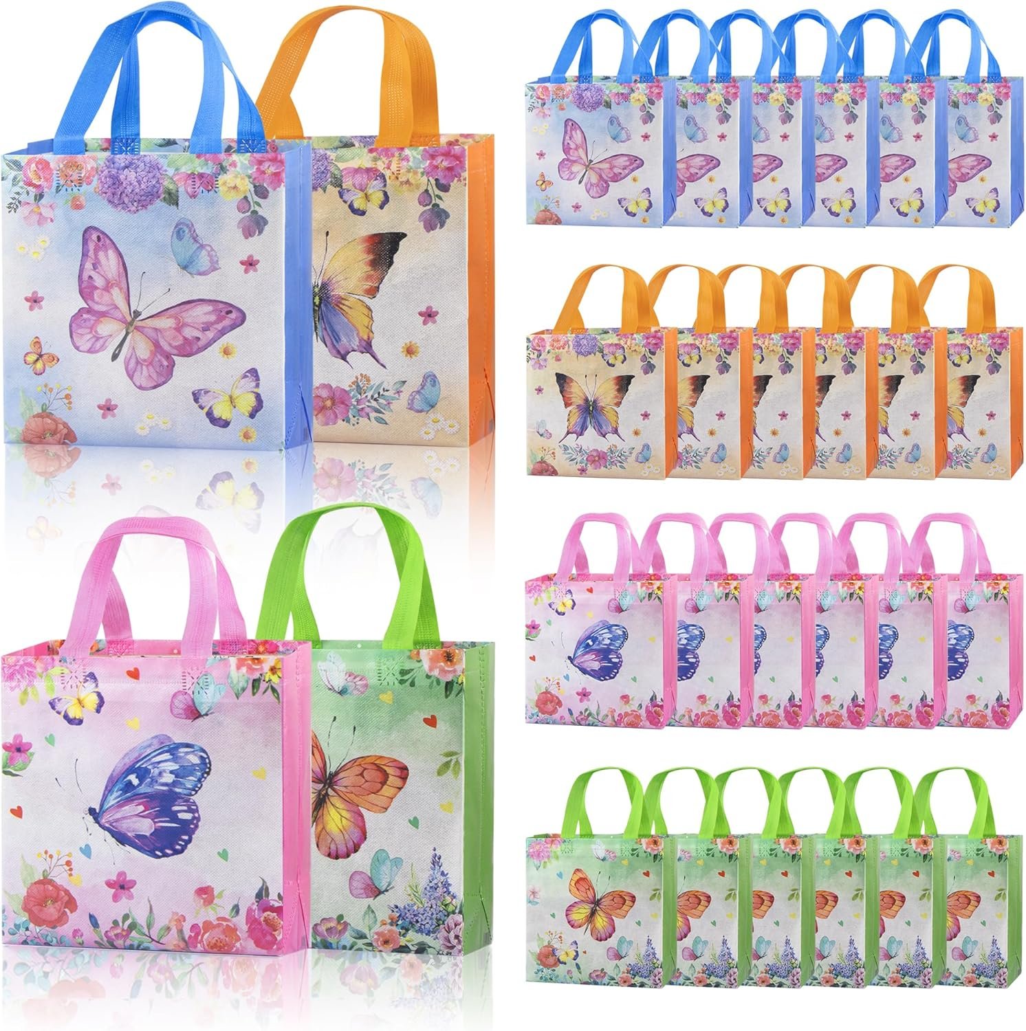 Wholesale 24 Pcs Non-Woven Butterfly Party Favor Bags with Handles for Celebrations Birthday Parties Baby Showers Manufacturer