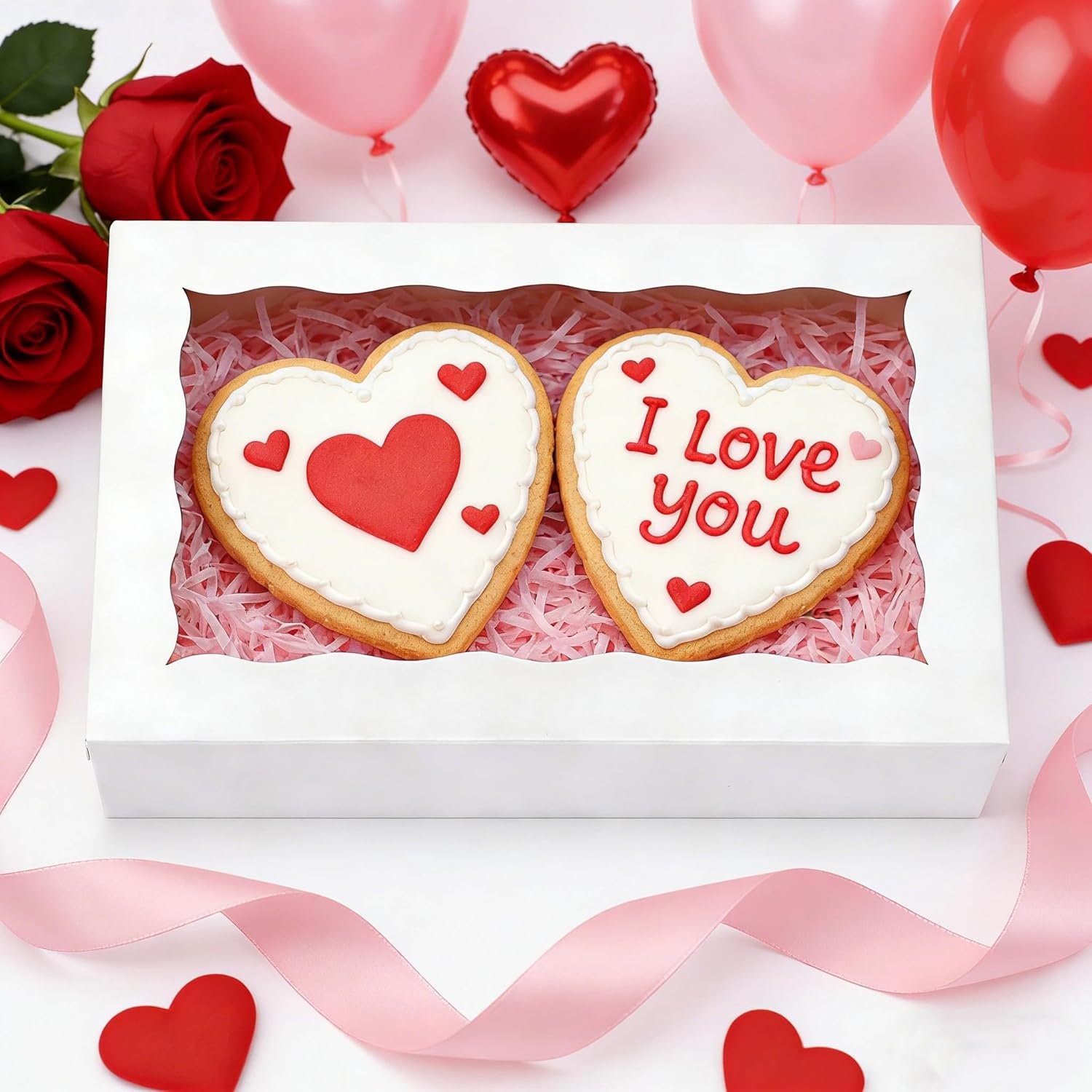Wholesale 20pcs White Cookie Boxes with Window 8x5x2 Inches Bakery Treat Dessert Boxes for Macaron Truffle Chocolate Covered Strawberries Manufacturer