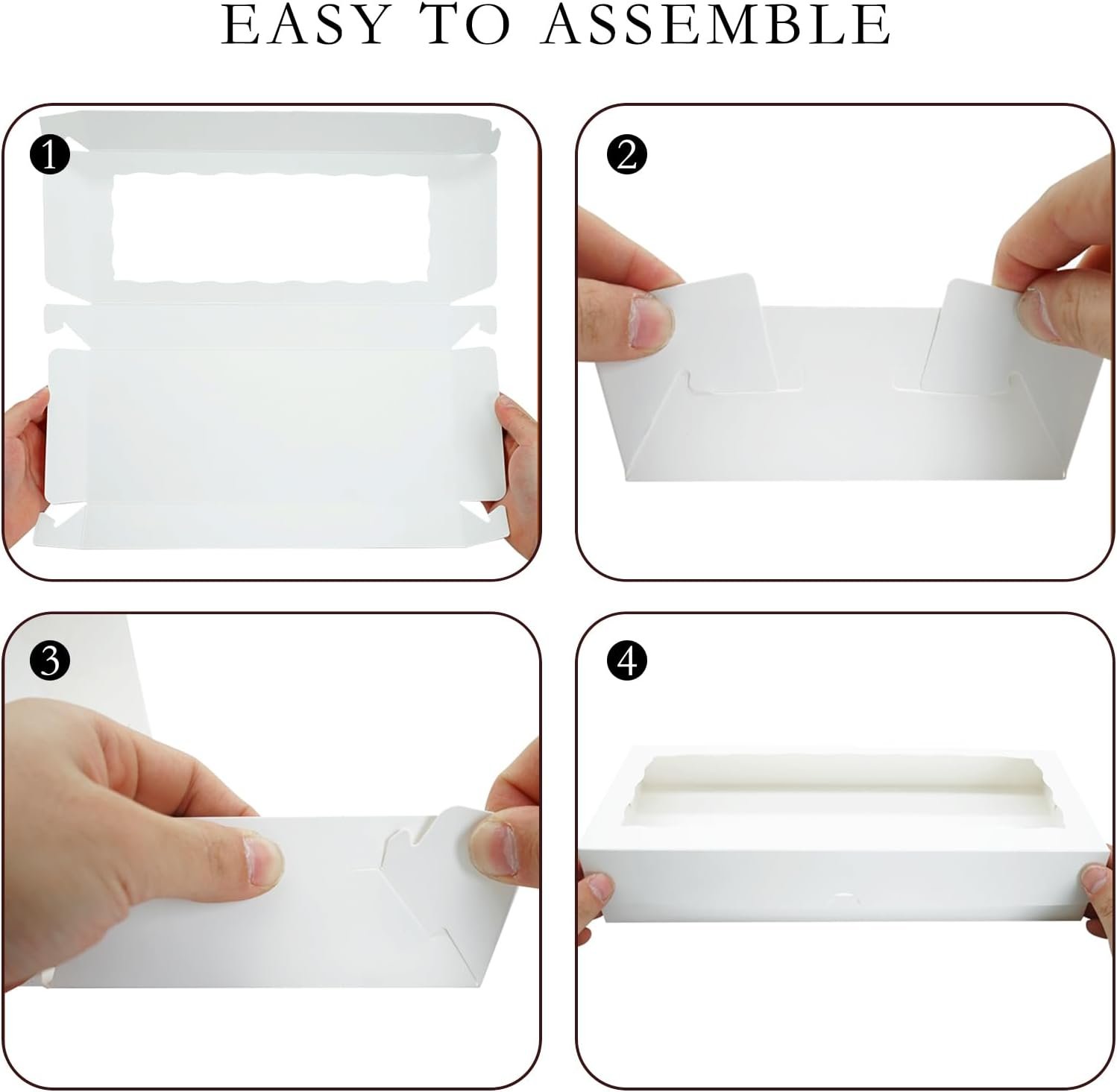 Wholesale 20pcs White Cookie Boxes with Window 8x5x2 Inches Bakery Treat Dessert Boxes for Macaron Truffle Chocolate Covered Strawberries Manufacturer
