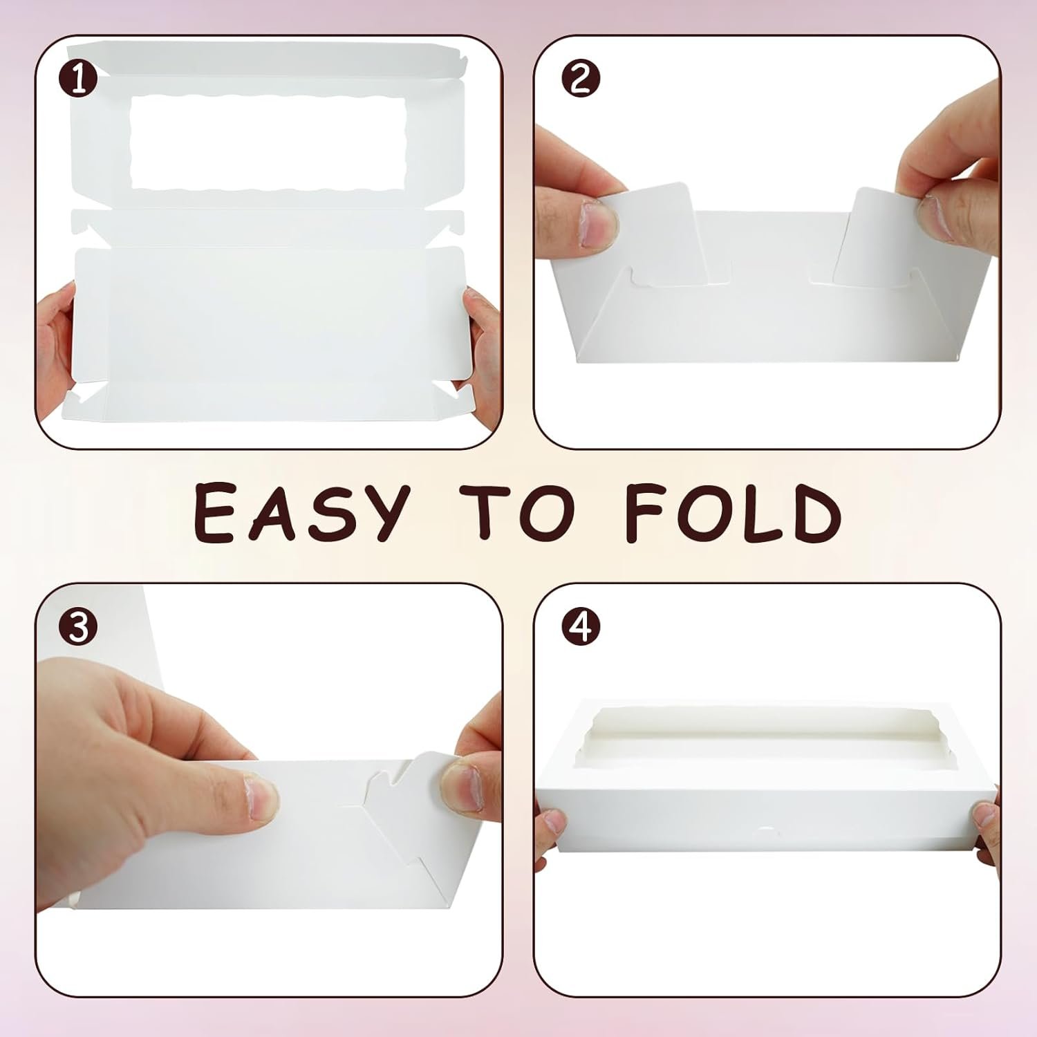 Wholesale 50pcs White Cookie Boxes with Window 8x5x2 Inch Bakery Treat Dessert Boxes for Chocolate Covered Strawberries Macarons Pastries Manufacturer