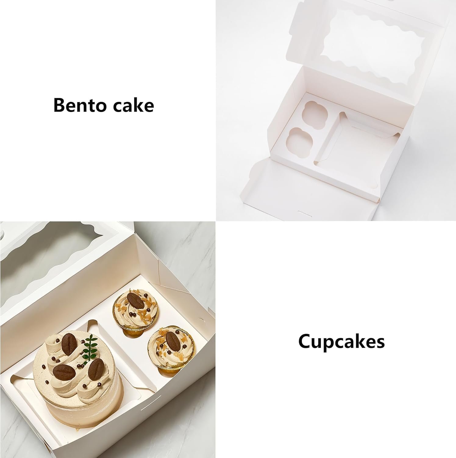 Wholesale 6 Sets Bento Cake Box with Cupcakes Mini Cake and Cupcake Box with 2 Cupcakes Tiered Mini Cake Manufacturer