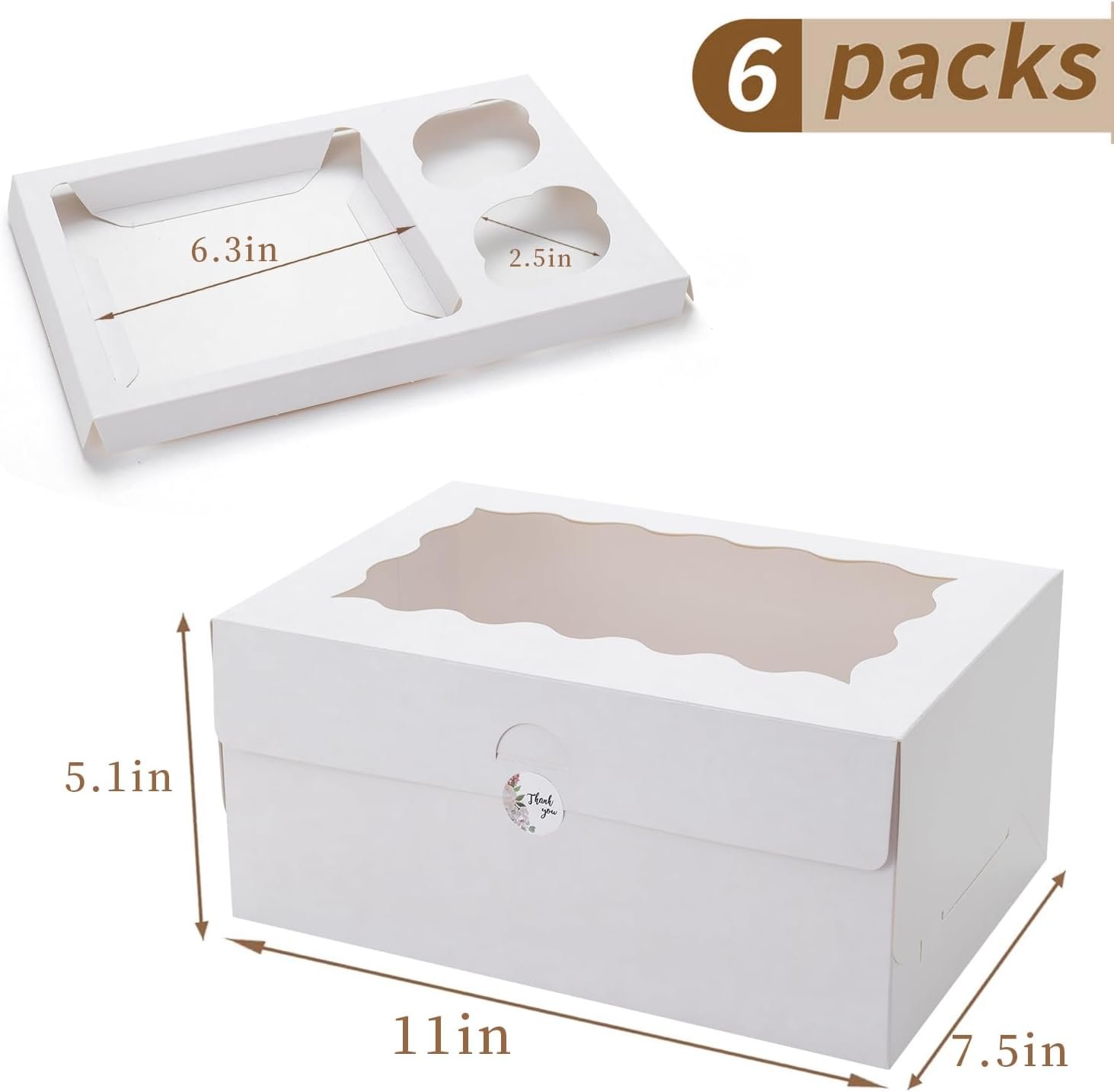 Wholesale 6 Sets Bento Cake Box with Cupcakes Mini Cake and Cupcake Box with 2 Cupcakes Tiered Mini Cake Manufacturer