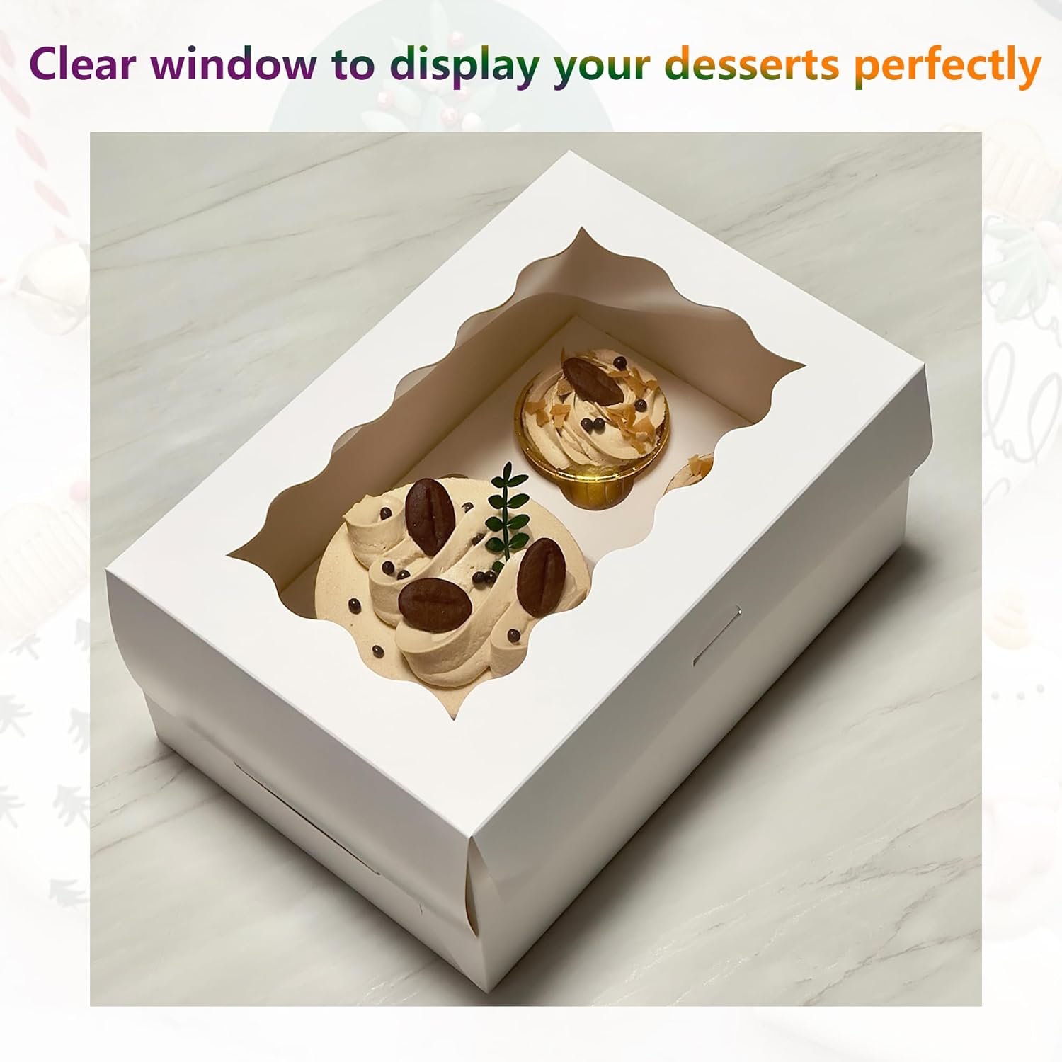 Wholesale 6 Sets Bento Cake Box with Cupcakes Mini Cake and Cupcake Box with 2 Cupcakes Tiered Mini Cake Manufacturer