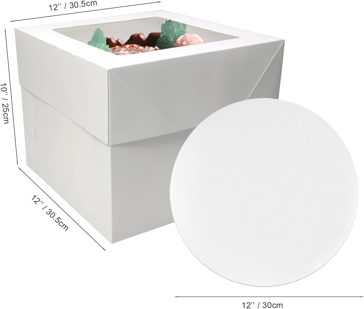 Wholesale 3 Sets Cake Boxes 12x12x10 Inches with Boards Bakery Boxes Manufacturer