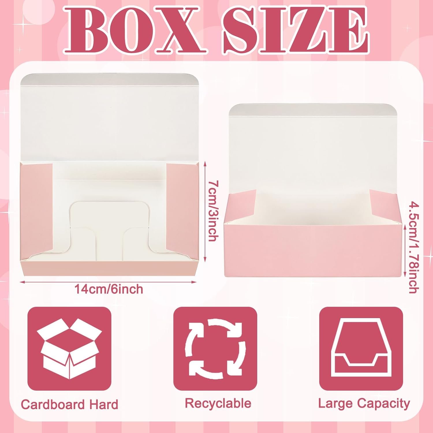 Wholesale 36 Pcs Pink Cookie Boxes for Bakery Biscuits Desserts Cakes Donuts Pies Candy 6 x 3 x 1.8 Inch Pink Manufacturer