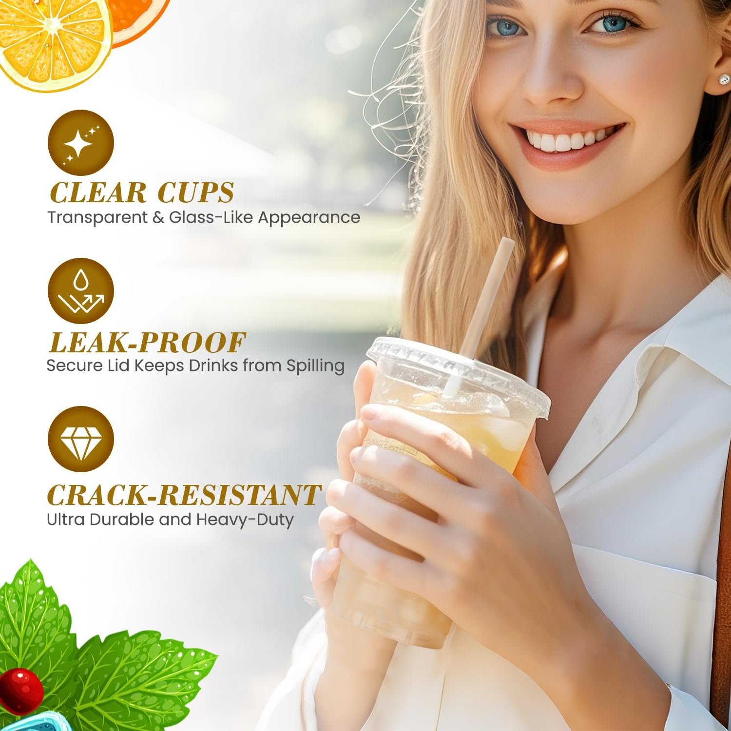 Wholesale 100-Pack 20oz Clear Plastic Iced Coffee Cups with Lids and Straws Leak-Proof Sturdy Disposable To Go Cups for Smoothies Milkshakes Cold Beverages Coffee Bar Accessories Manufacturer