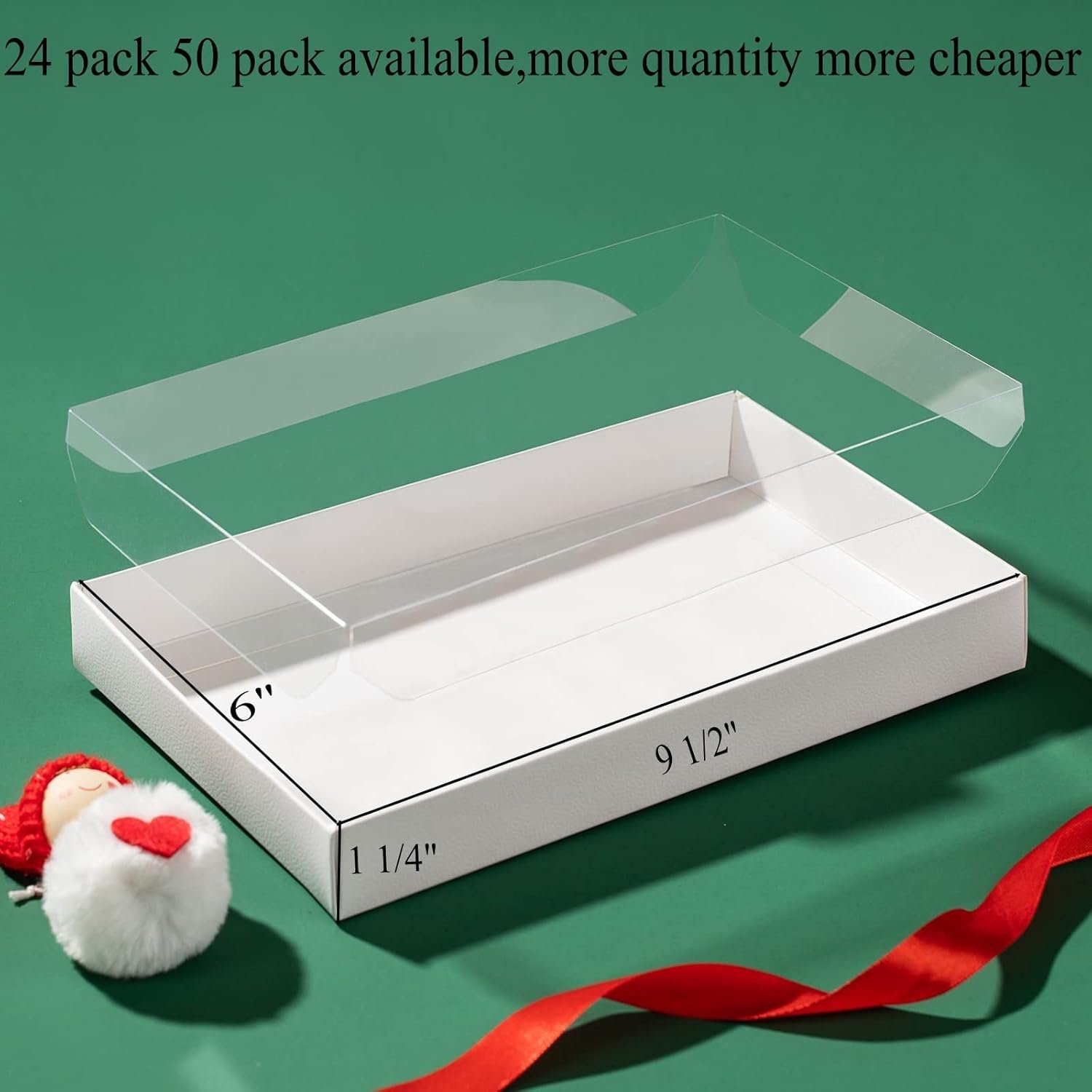 Wholesale 50 Pack Small Cookie Boxes with Window 9 1/2