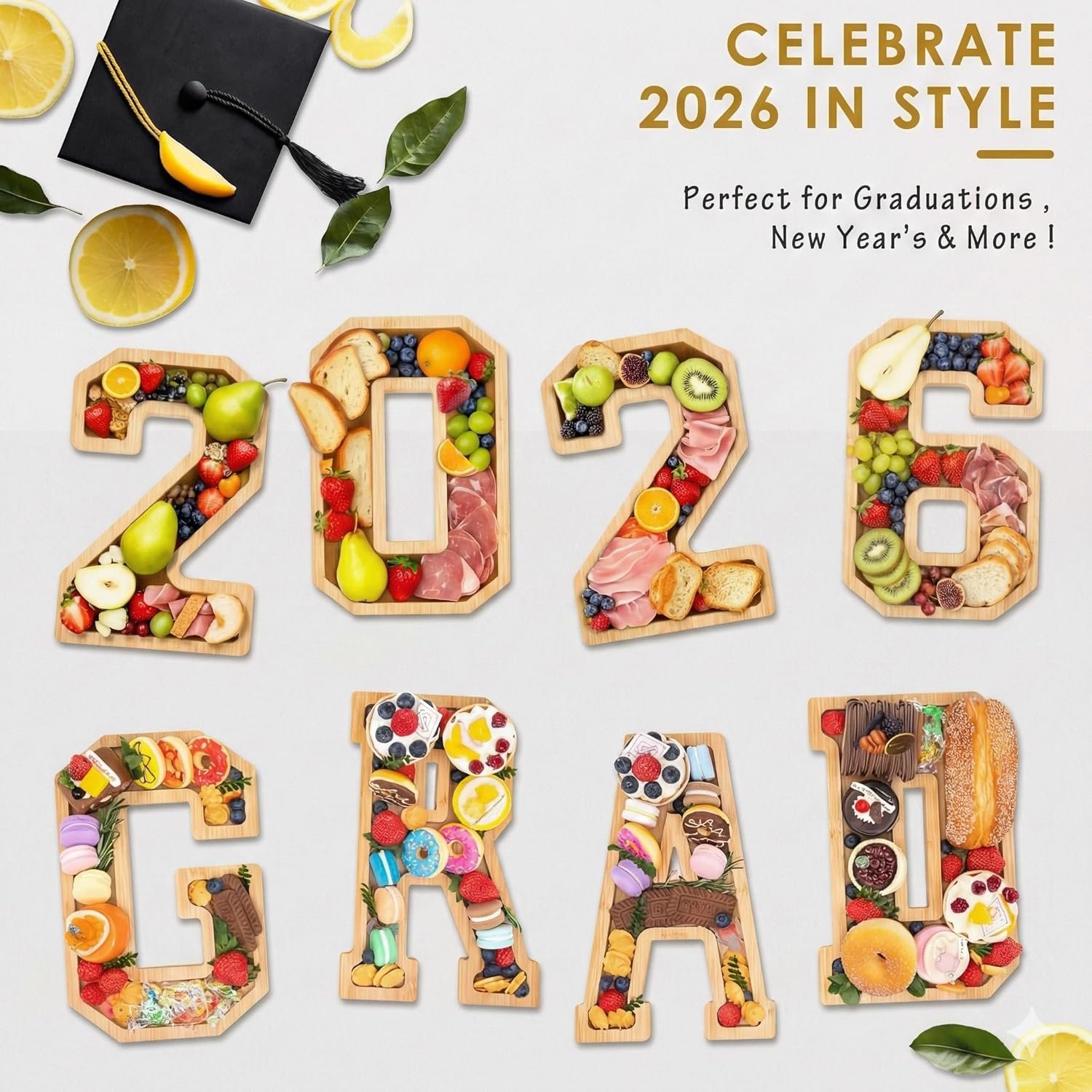 Wholesale 4PCS Wooden Number Charcuterie Board Box with 14 Balloons 2026 Fillable Graduation Party Supplies Manufacturer