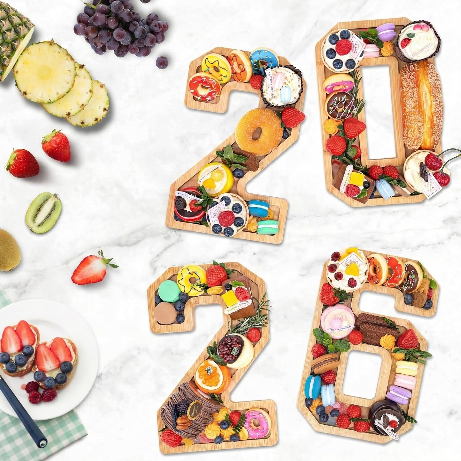 Wholesale 4PCS Wooden Number Charcuterie Board Box with 14 Balloons 2026 Fillable Graduation Party Supplies Manufacturer