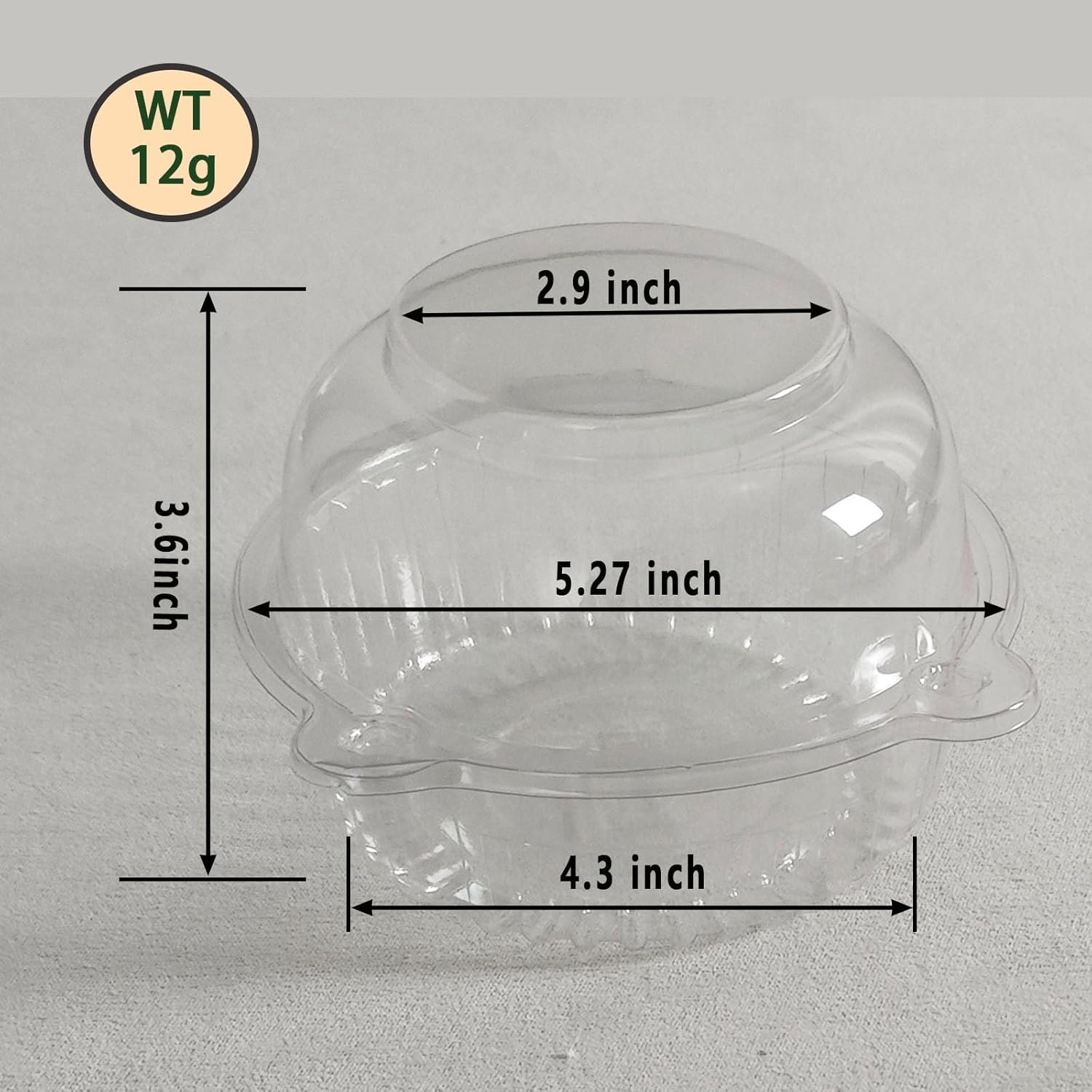 Wholesale 50 pc Jumbo Muffin Containers Plastic Cupcake Holders Transparent Large Size Manufacturer