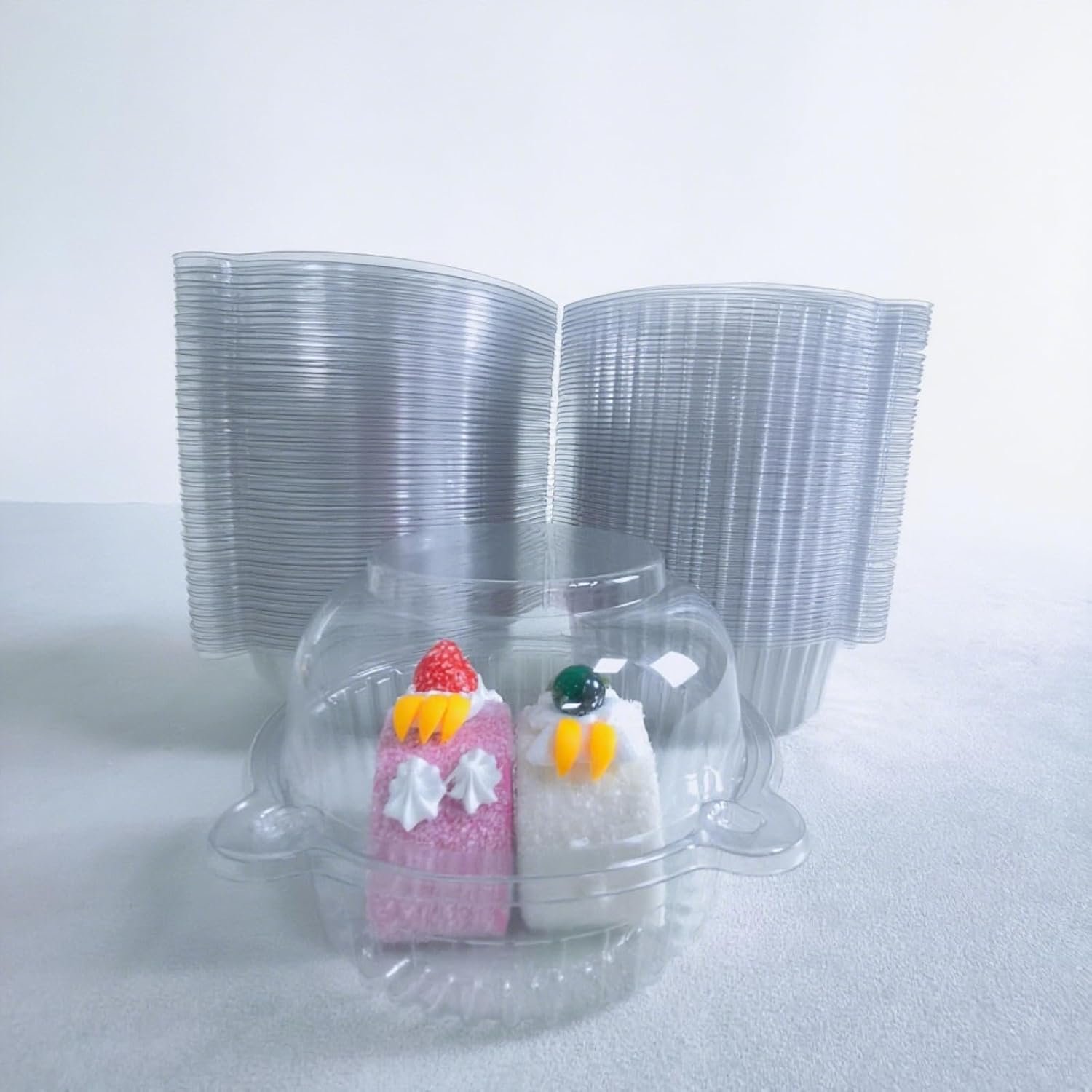 Wholesale 50 pc Jumbo Muffin Containers Plastic Cupcake Holders Transparent Large Size Manufacturer