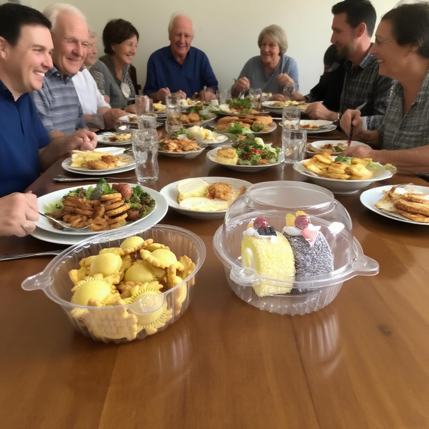 Wholesale 50 pc Jumbo Muffin Containers Plastic Cupcake Holders Transparent Large Size Manufacturer