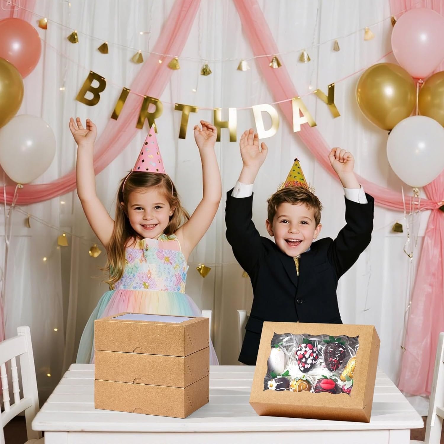 Wholesale 12PCS 8x5x2 Inch Brown Bakery Boxes with Window for Cookies Cakesicles Chocolate Truffles Covered Strawberries Pretzels & More Manufacturer