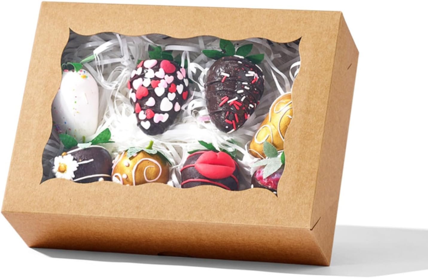 Wholesale 12PCS 8x5x2 Inch Brown Bakery Boxes with Window for Cookies Cakesicles Chocolate Truffles Covered Strawberries Pretzels & More Manufacturer