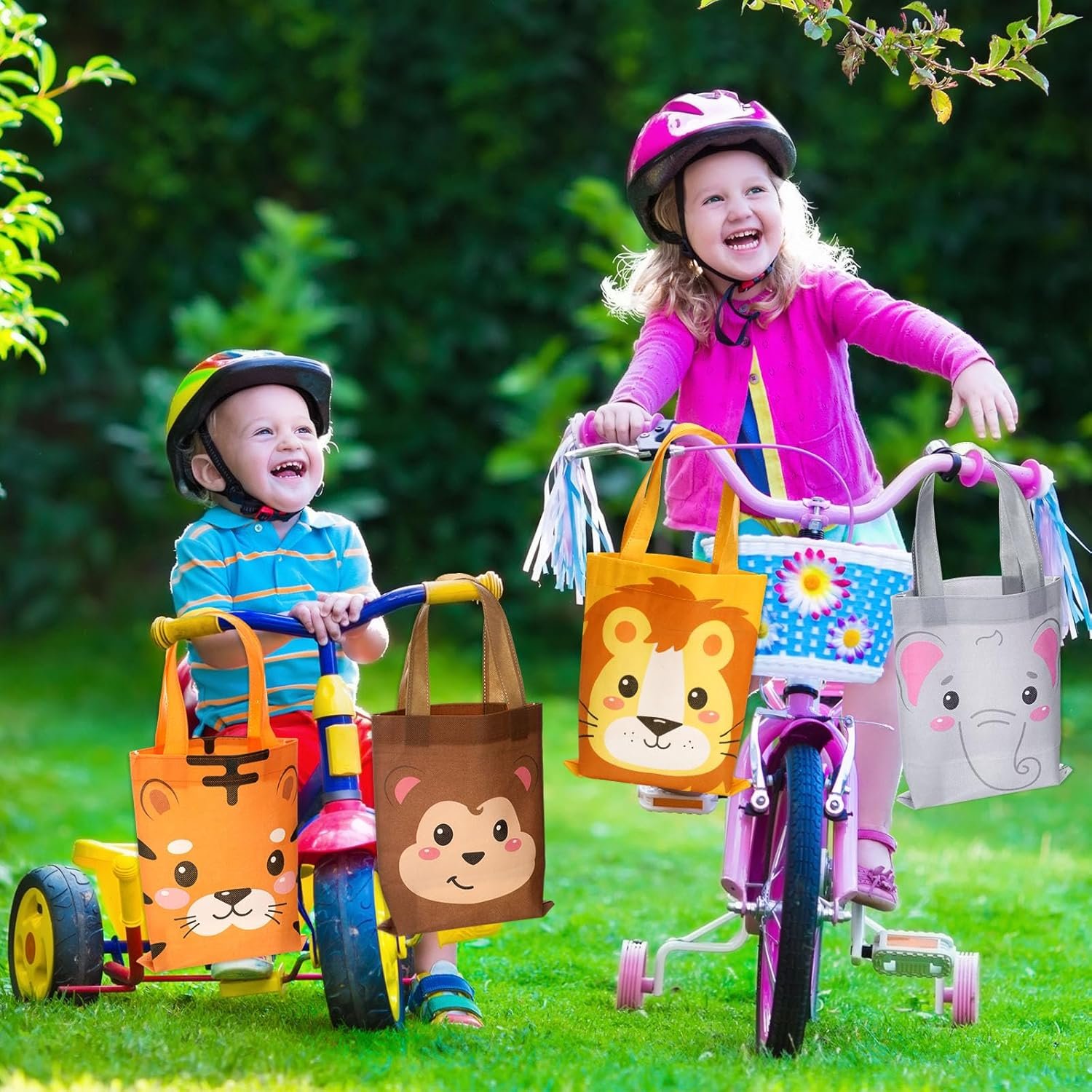 Wholesale 32 Pcs Non Woven Safari Party Favor Bags Jungle Animal Goodie Treat Bags with Handles Lion Tiger Elephant Monkey Giraffe for Kids Themed Parties Birthdays Baby Showers Manufacturer Wholesale 32 Pcs Non Woven Safari Party Favor Bags Jungle Animal Goodie Treat Bags with Handles Lion Tiger Elephant Monkey Giraffe for Kids Themed Parties Birthdays Baby Showers Manufacturer