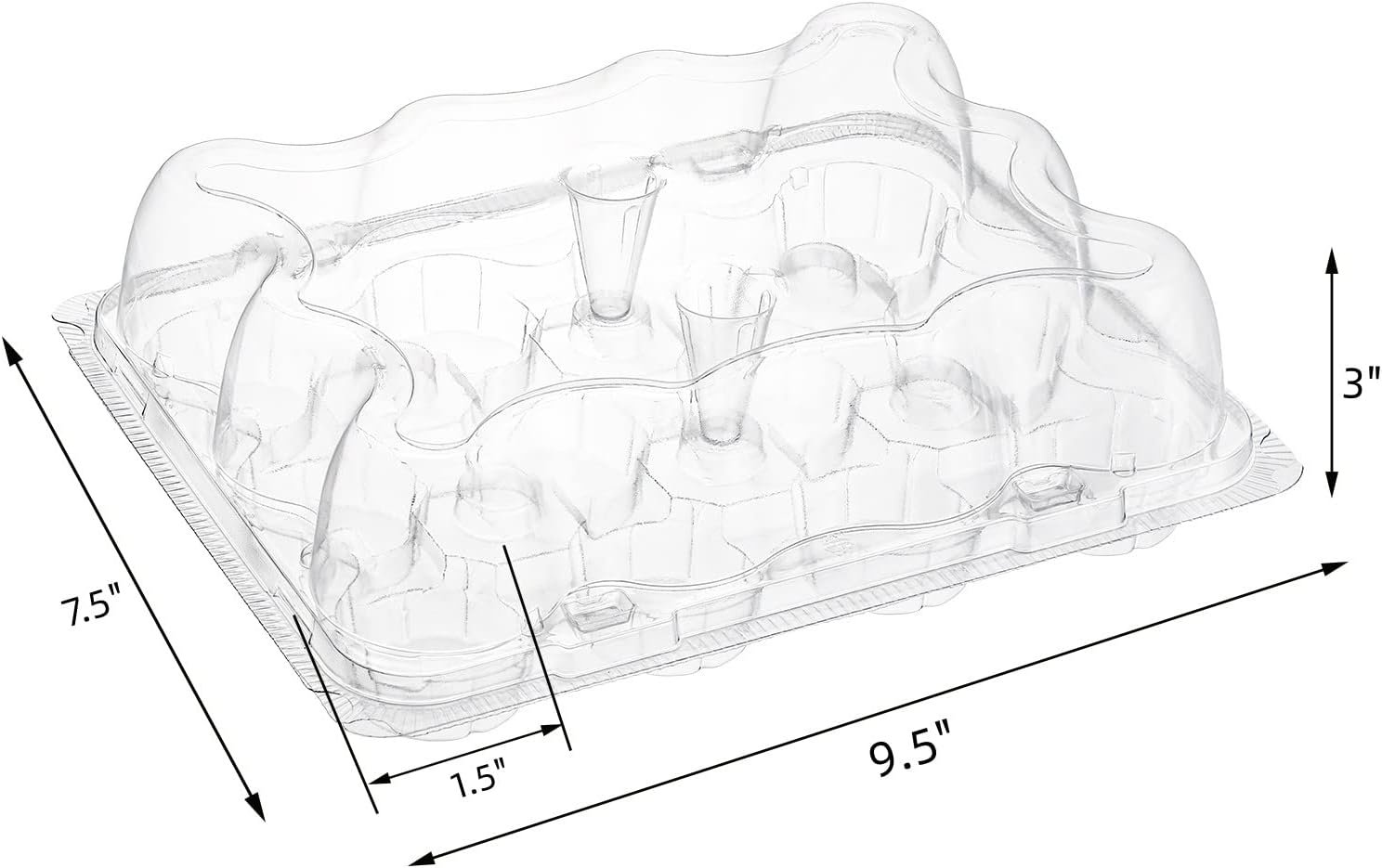 Wholesale 24 Pack Mini Cupcake Containers 12-Count Plastic Cupcake Carrier Stackable Cupcake Box with Detachable Secure High Top Lid Disposable Cupcake Holder Tray Muffin Packaging Transporter Manufacturer Wholesale 24 Pack Mini Cupcake Containers 12-Count Plastic Cupcake Carrier Stackable Cupcake Box with Detachable Secure High Top Lid Disposable Cupcake Holder Tray Muffin Packaging Transporter Manufacturer