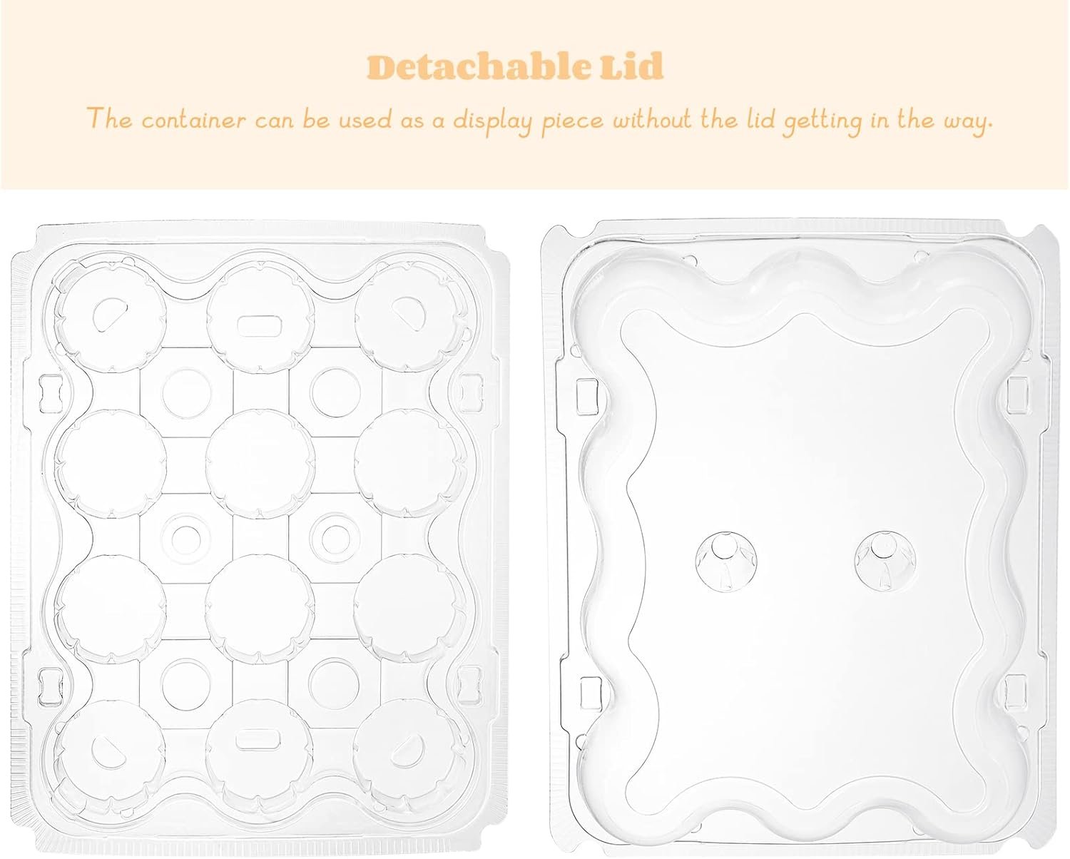 Wholesale 24 Pack Mini Cupcake Containers 12-Count Plastic Cupcake Carrier Stackable Cupcake Box with Detachable Secure High Top Lid Disposable Cupcake Holder Tray Muffin Packaging Transporter Manufacturer Wholesale 24 Pack Mini Cupcake Containers 12-Count Plastic Cupcake Carrier Stackable Cupcake Box with Detachable Secure High Top Lid Disposable Cupcake Holder Tray Muffin Packaging Transporter Manufacturer