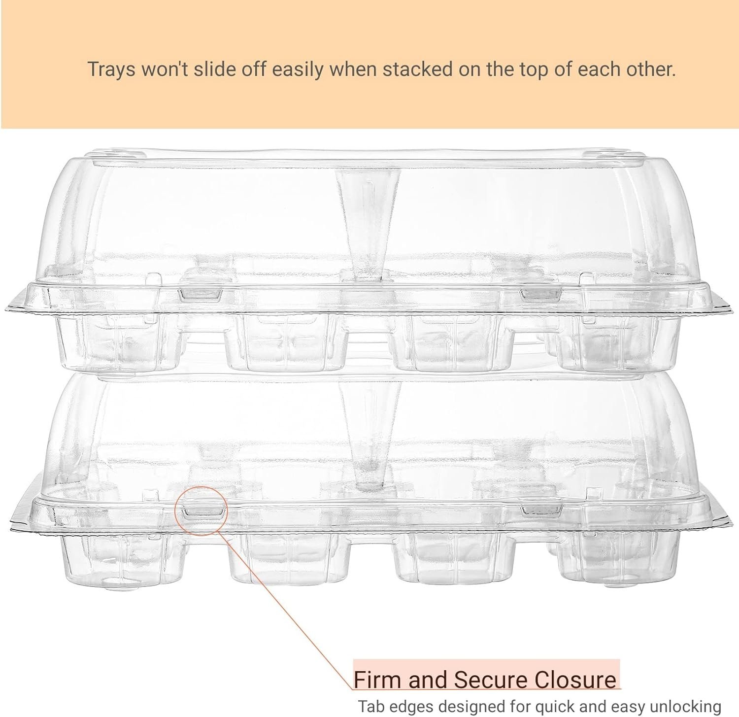 Wholesale 24 Pack Mini Cupcake Containers 12-Count Plastic Cupcake Carrier Stackable Cupcake Box with Detachable Secure High Top Lid Disposable Cupcake Holder Tray Muffin Packaging Transporter Manufacturer Wholesale 24 Pack Mini Cupcake Containers 12-Count Plastic Cupcake Carrier Stackable Cupcake Box with Detachable Secure High Top Lid Disposable Cupcake Holder Tray Muffin Packaging Transporter Manufacturer