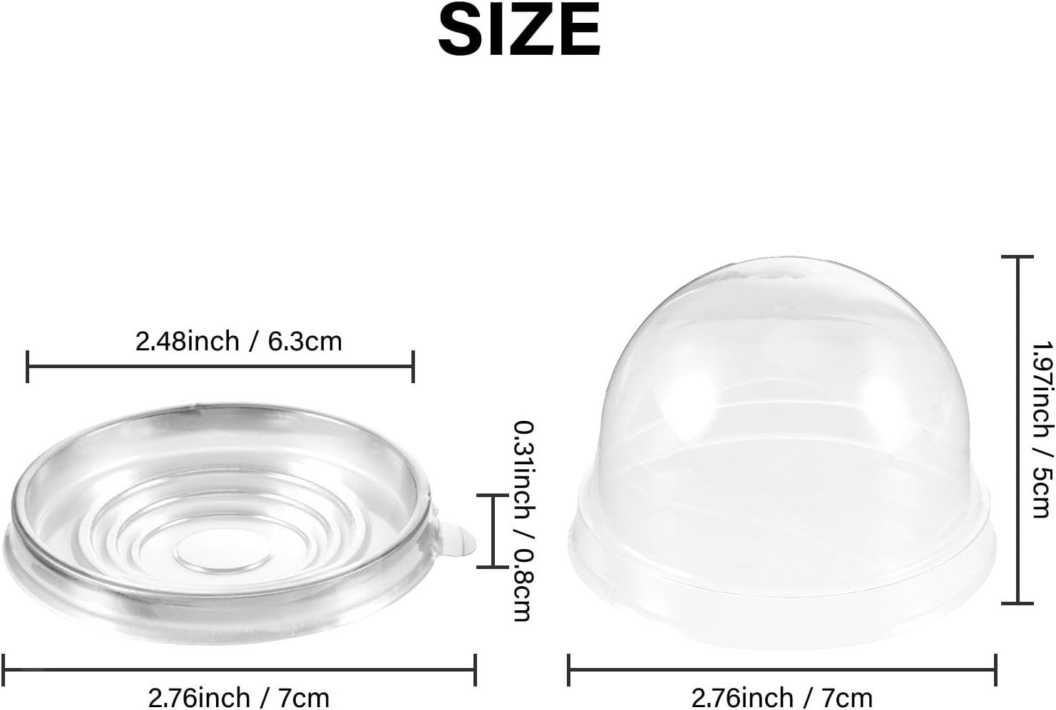 Wholesale Clear Plastic Mini Cupcake Dome Containers for Wedding Birthday Cheese Pastry Dessert Cakes Silver 50 Pieces Manufacturer