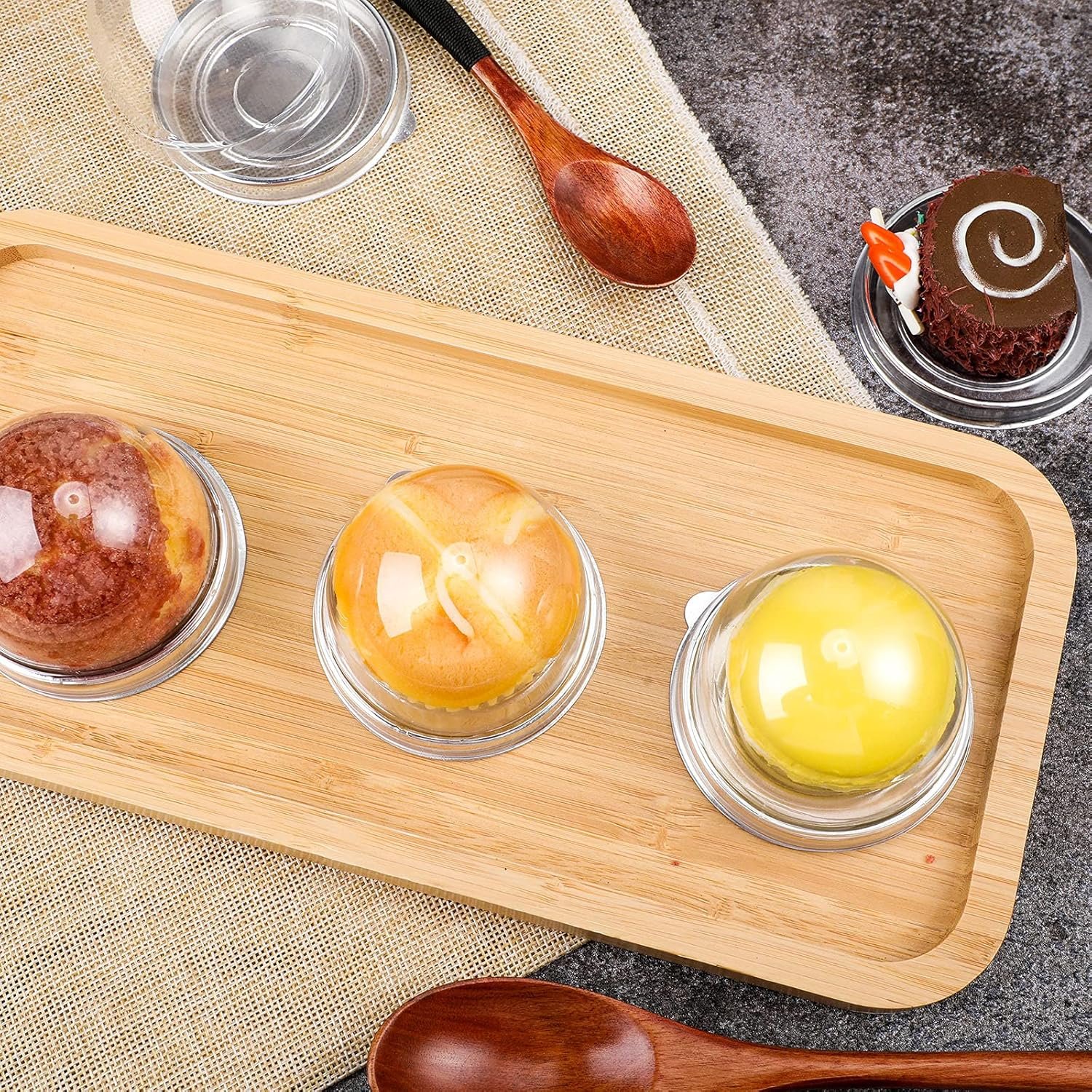 Wholesale Clear Plastic Mini Cupcake Dome Containers for Wedding Birthday Cheese Pastry Dessert Cakes Silver 50 Pieces Manufacturer