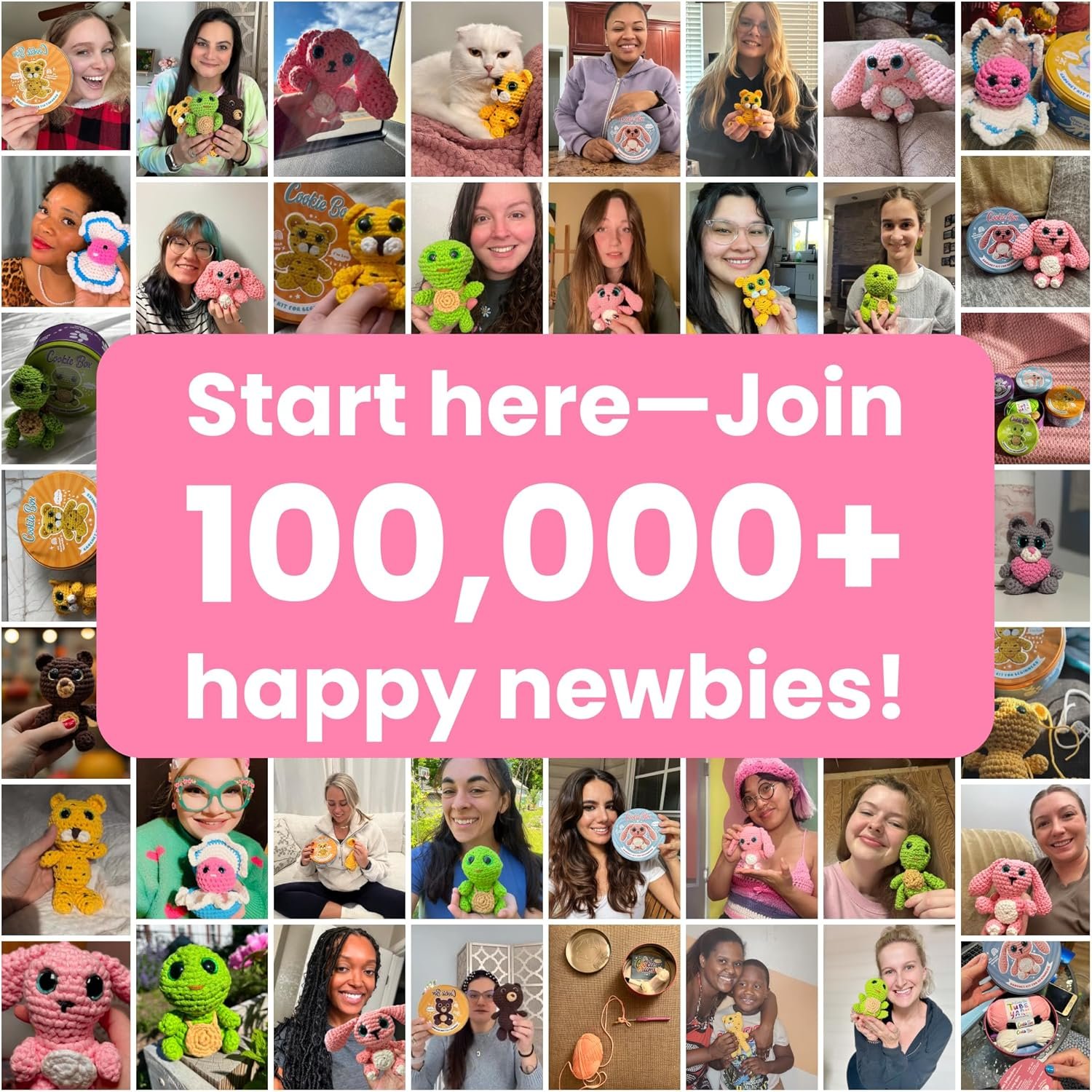 Wholesale Crochet Kit for Beginners Gift Set to Make Bunny Lola Amigurumi Plushie Easy DIY Starter Kit with Video and PDF Tutorials Manufacturer