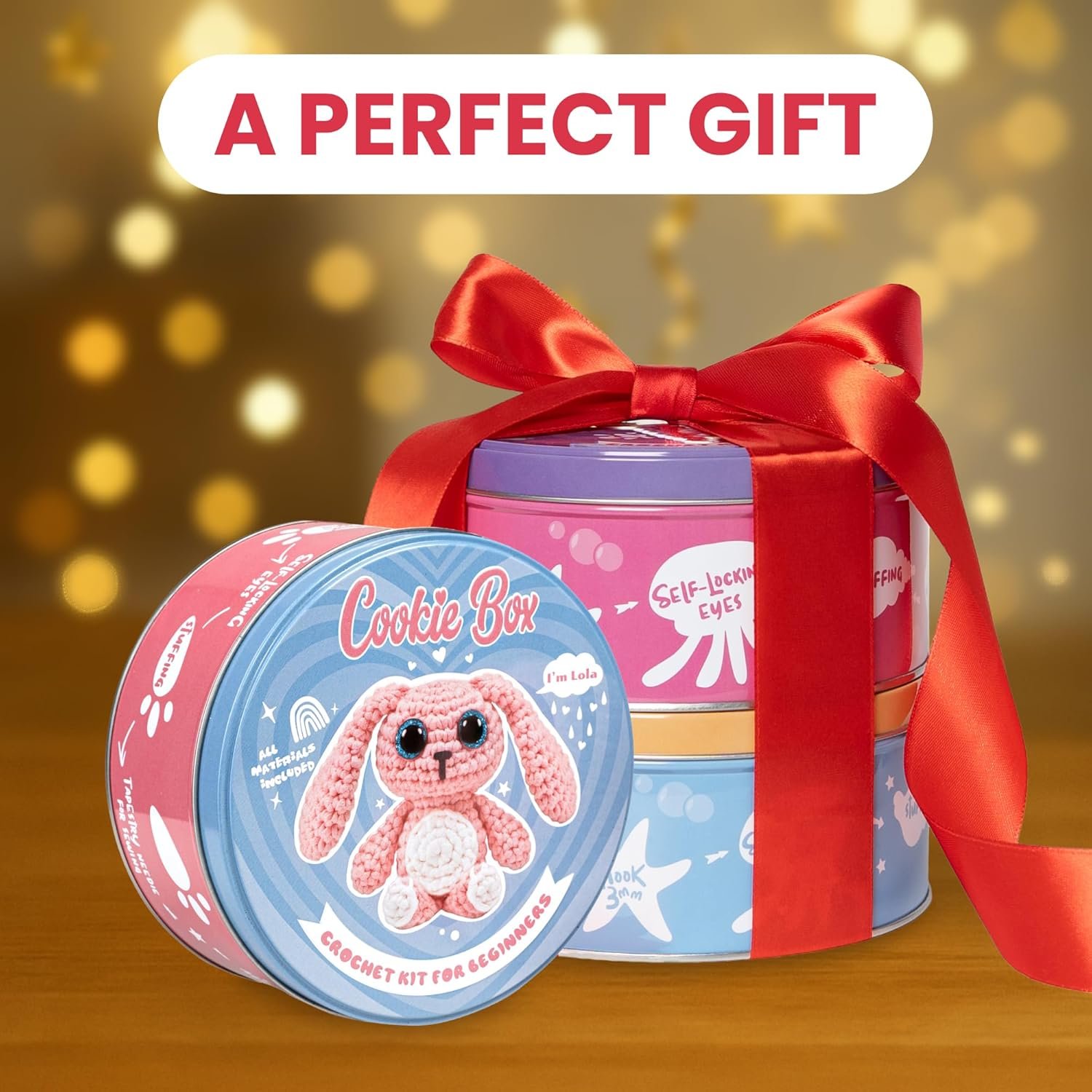 Wholesale Crochet Kit for Beginners Gift Set to Make Bunny Lola Amigurumi Plushie Easy DIY Starter Kit with Video and PDF Tutorials Manufacturer