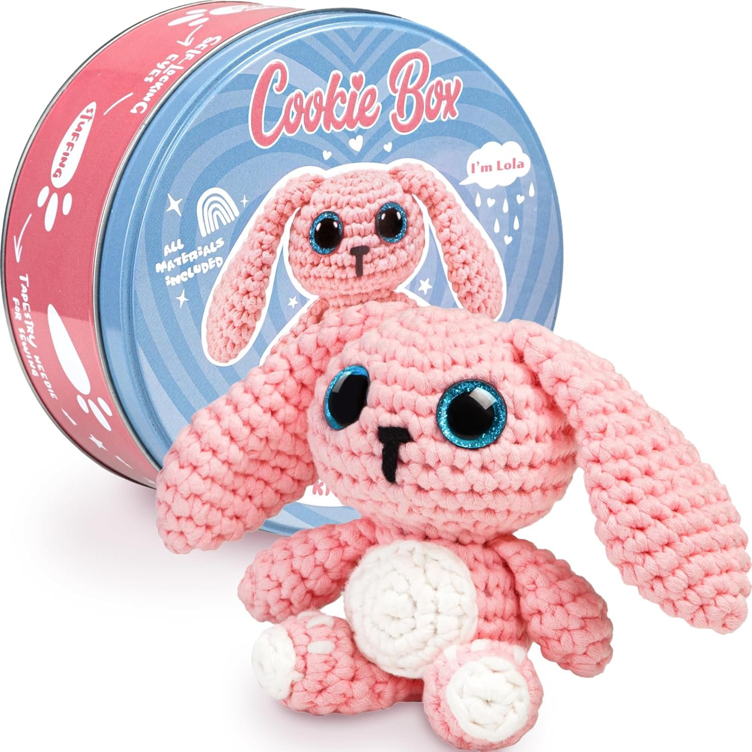 Wholesale Crochet Kit for Beginners Gift Set to Make Bunny Lola Amigurumi Plushie Easy DIY Starter Kit with Video and PDF Tutorials Manufacturer