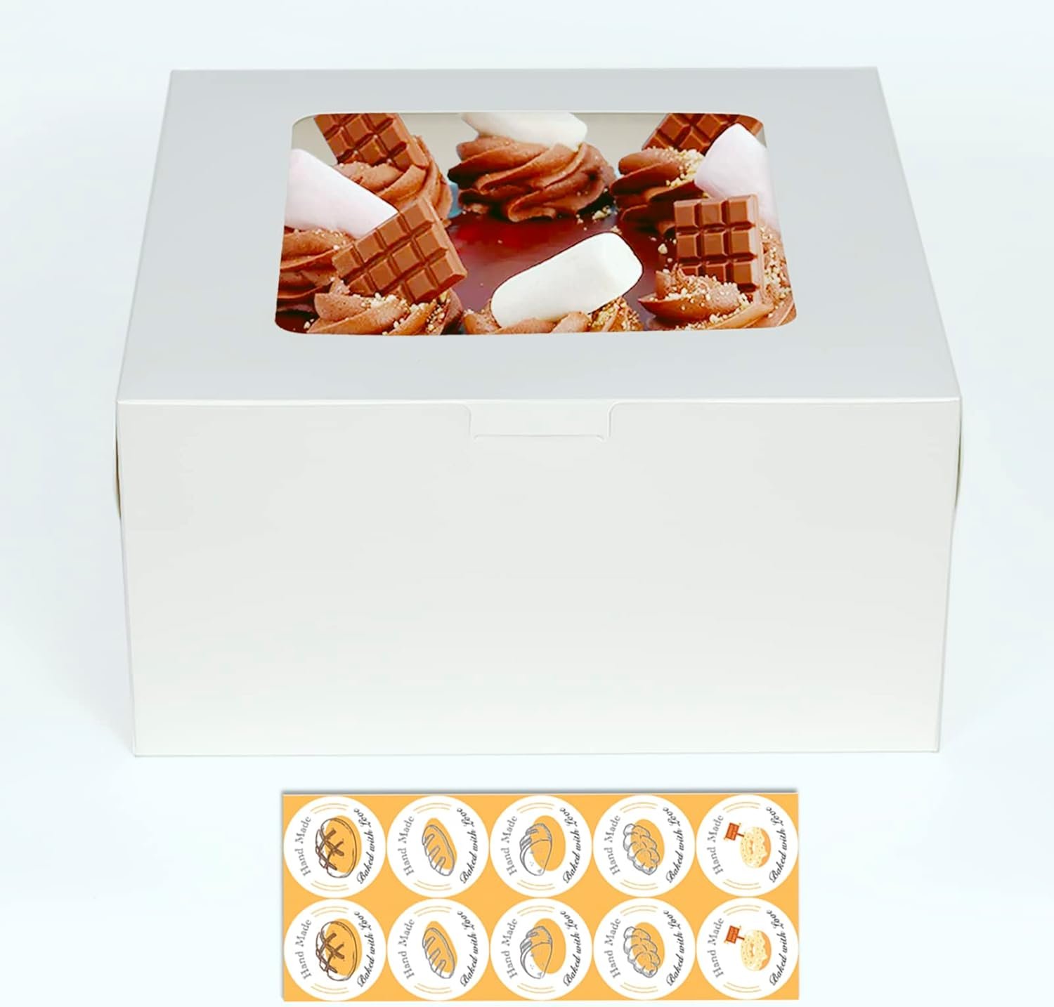 Wholesale 5 Sets 10x10x5 Inch Cake Boxes with Cake Boards for Bakery Manufacturer