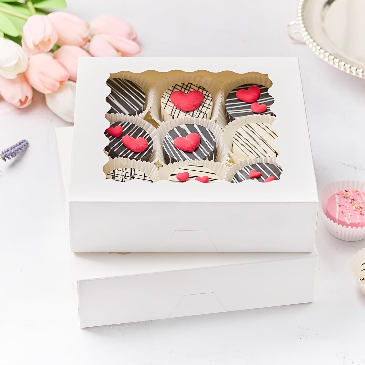 Wholesale 20 PCS 9 x 9 x 2.5 Inches Pie Boxes with Window Auto-Popup Bakery Boxes White Treat Packaging for Chocolate Strawberries Pastries Muffins Donuts Manufacturer Wholesale 20 PCS 9 x 9 x 2.5 Inches Pie Boxes with Window Auto-Popup Bakery Boxes White Treat Packaging for Chocolate Strawberries Pastries Muffins Donuts Manufacturer