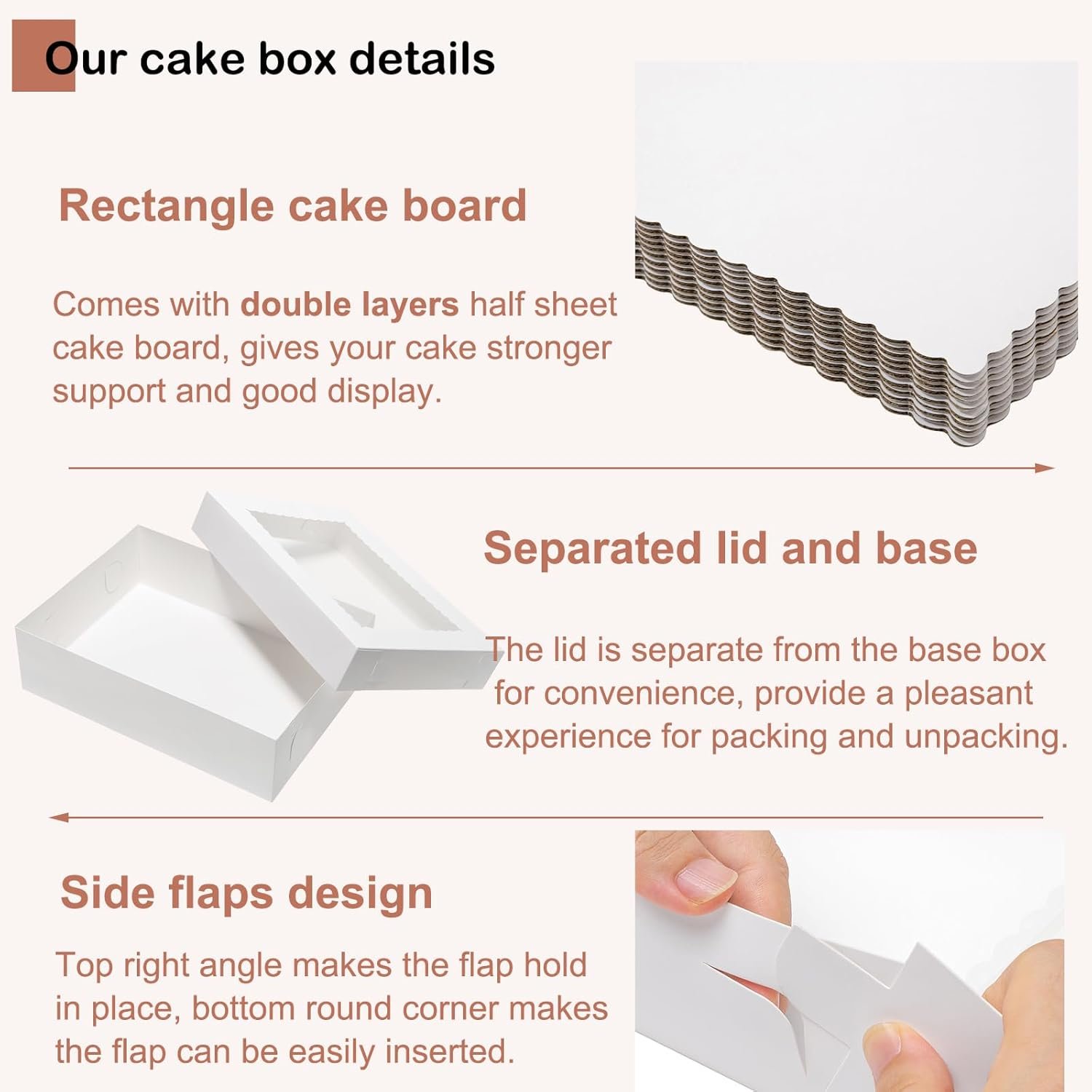 Wholesale 6pcs 19x14x5 Half Sheet Cake Boxes with 6pcs Rectangle Cake Boards 1/2 Sheet Bakery Boxes with Window for Pastry Baking Cakes Cupcakes Donuts Cookies Pie Treat Packaging White Large Manufacturer Wholesale 6pcs 19x14x5 Half Sheet Cake Boxes with 6pcs Rectangle Cake Boards 1/2 Sheet Bakery Boxes with Window for Pastry Baking Cakes Cupcakes Donuts Cookies Pie Treat Packaging White Large Manufacturer