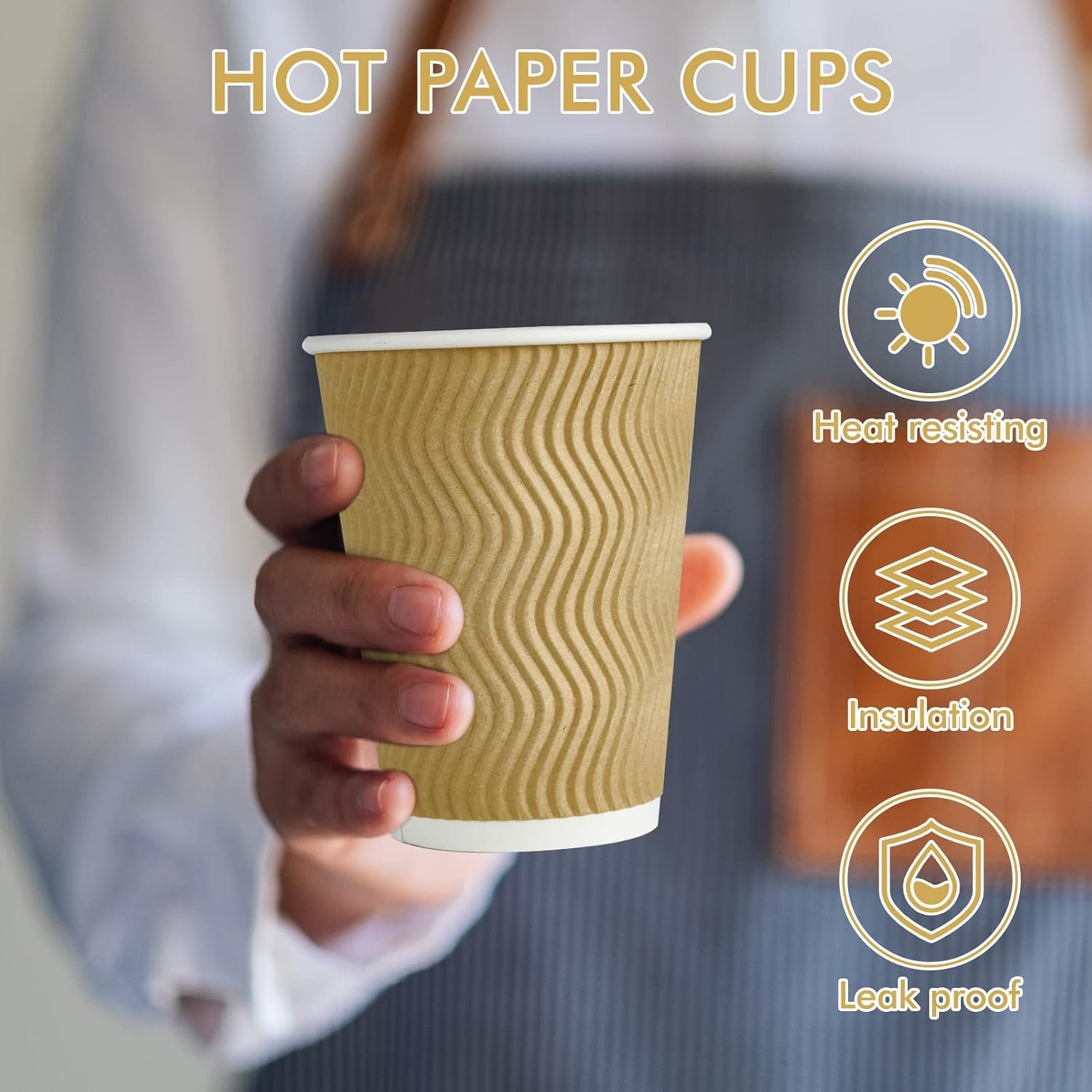 Wholesale 8 oz 120 Count Insulated Ripple Wall Paper Hot Coffee Cups Manufacturer