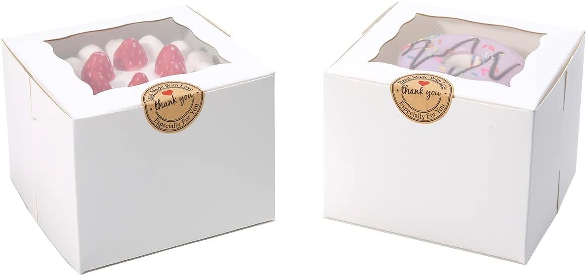 Wholesale Cookie Boxes with Window 5x5x3.5 Inch 50 Pack Premium White Bakery Boxes for Mini Treats Pastry Mini Bundt Cake Individual Cheesecakes Manufacturer Wholesale Cookie Boxes with Window 5x5x3.5 Inch 50 Pack Premium White Bakery Boxes for Mini Treats Pastry Mini Bundt Cake Individual Cheesecakes Manufacturer