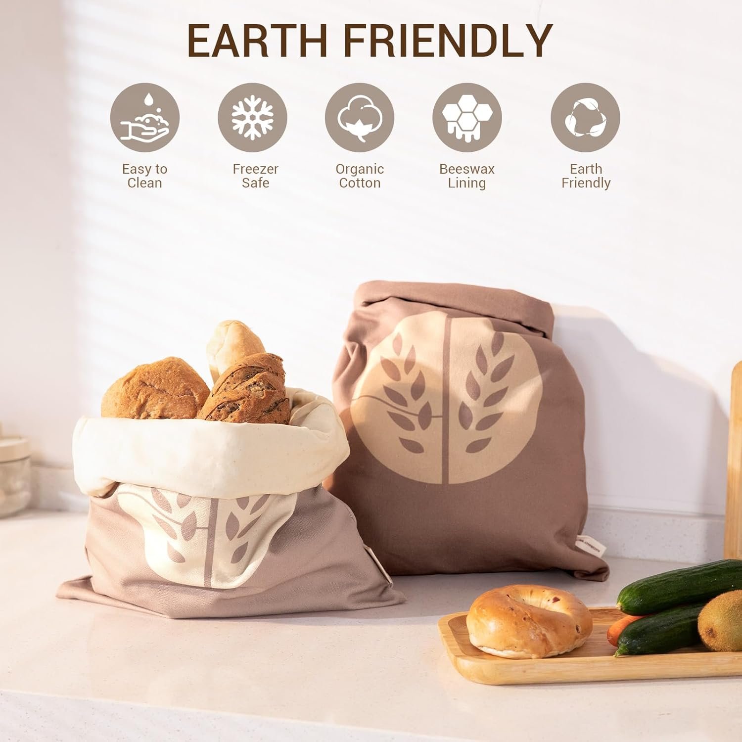 Wholesale Reusable Beeswax Bread Bags XL Extra Thick Cotton 2 Pack for Sourdough Storage Manufacturer