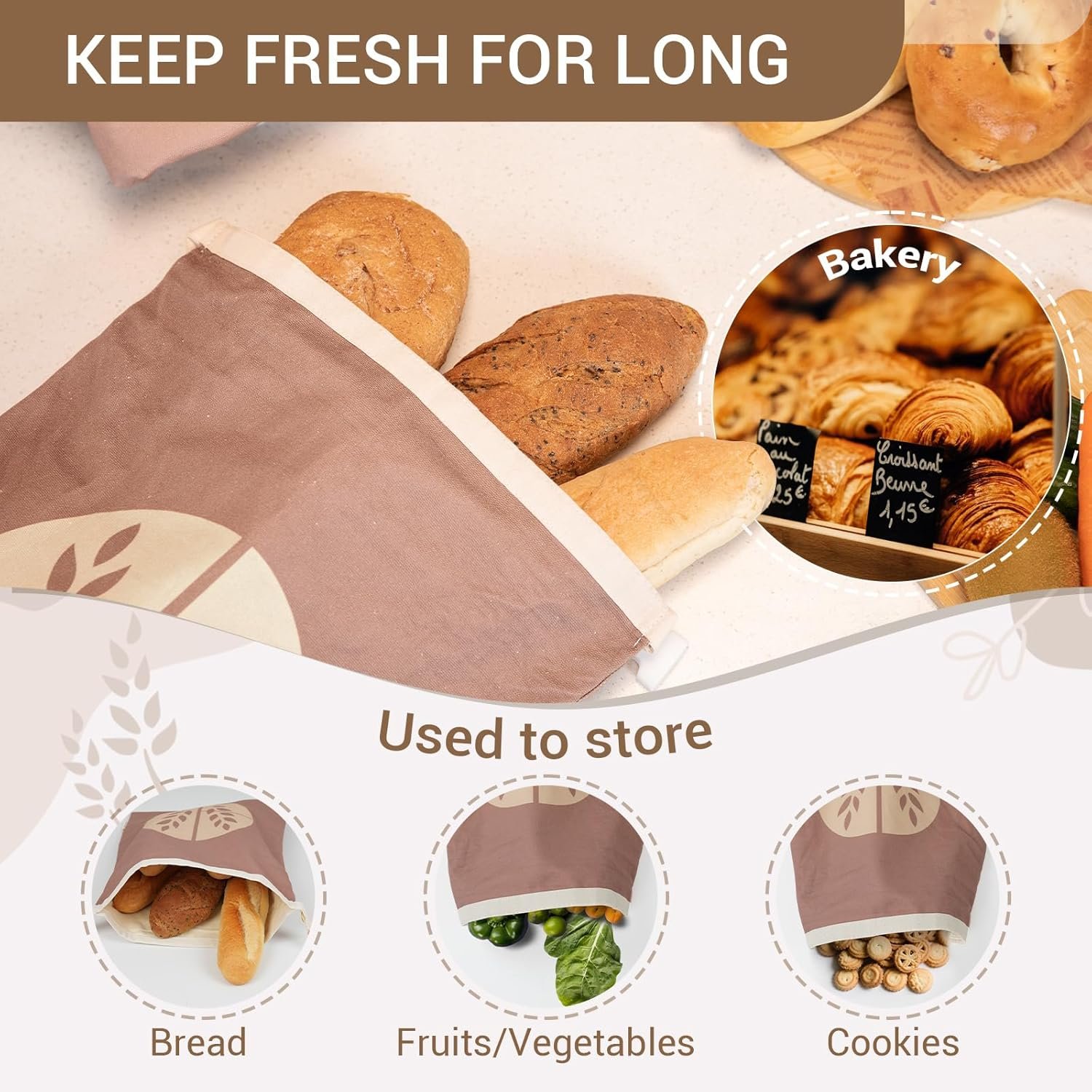 Wholesale Reusable Beeswax Bread Bags XL Extra Thick Cotton 2 Pack for Sourdough Storage Manufacturer