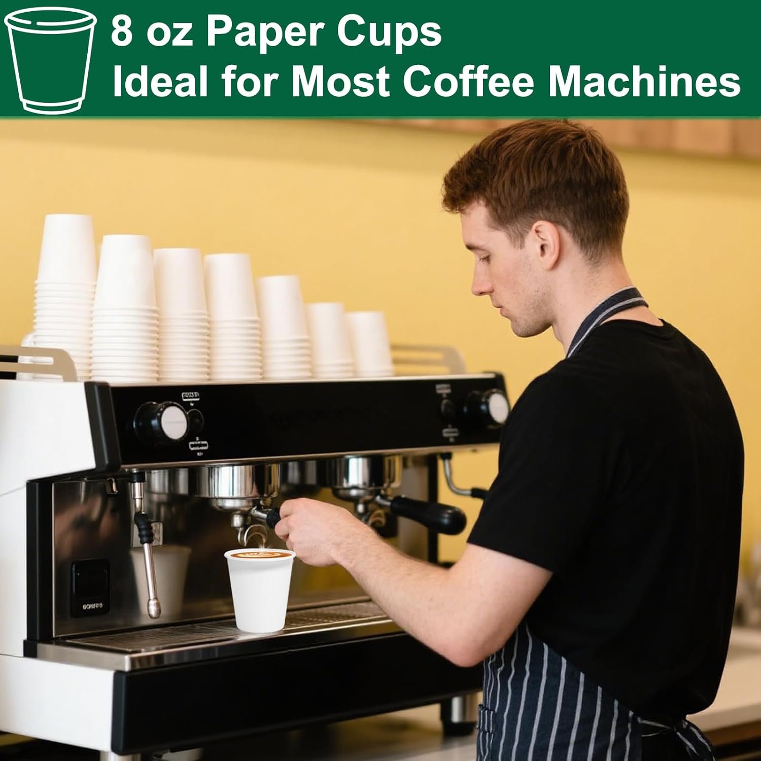 Wholesale 100 Pack 8 oz Food-Grade Leak-Proof Disposable White Paper Coffee Cups for Hot Cold Drinks Office Party Picnic Travel Events Manufacturer